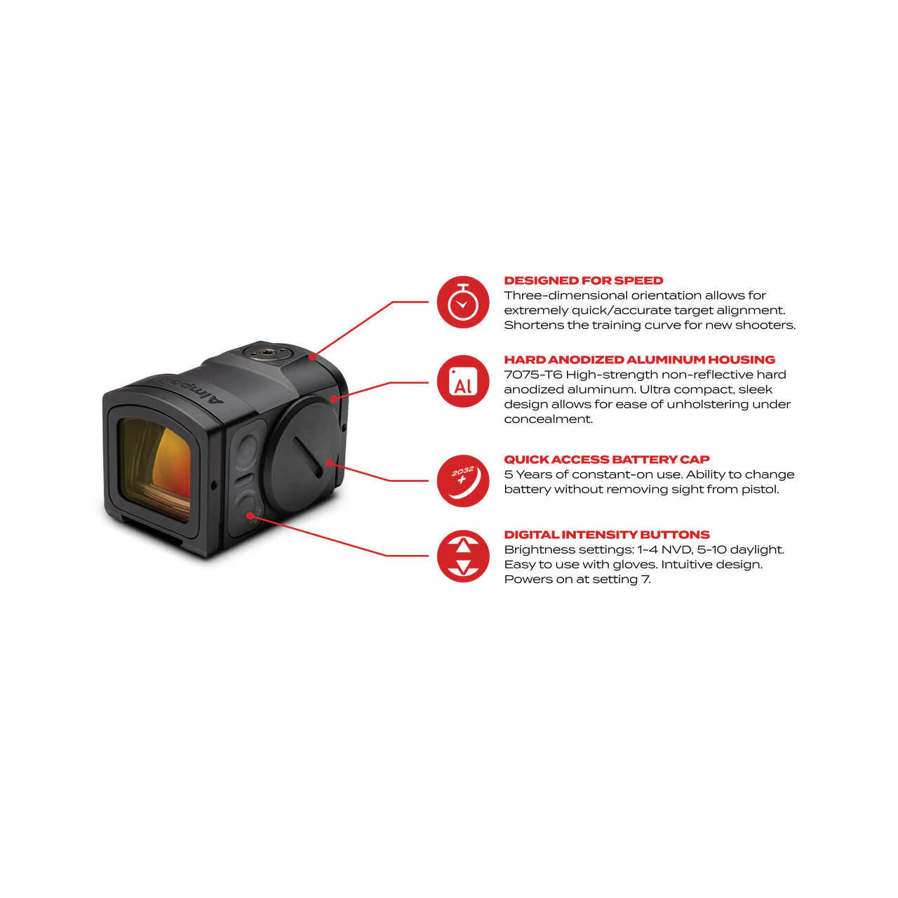 Aimpoint ACRO P-2 Red Dot Sight - 3.5 MOA - ACRO Footprint - FDE Color - Image 3