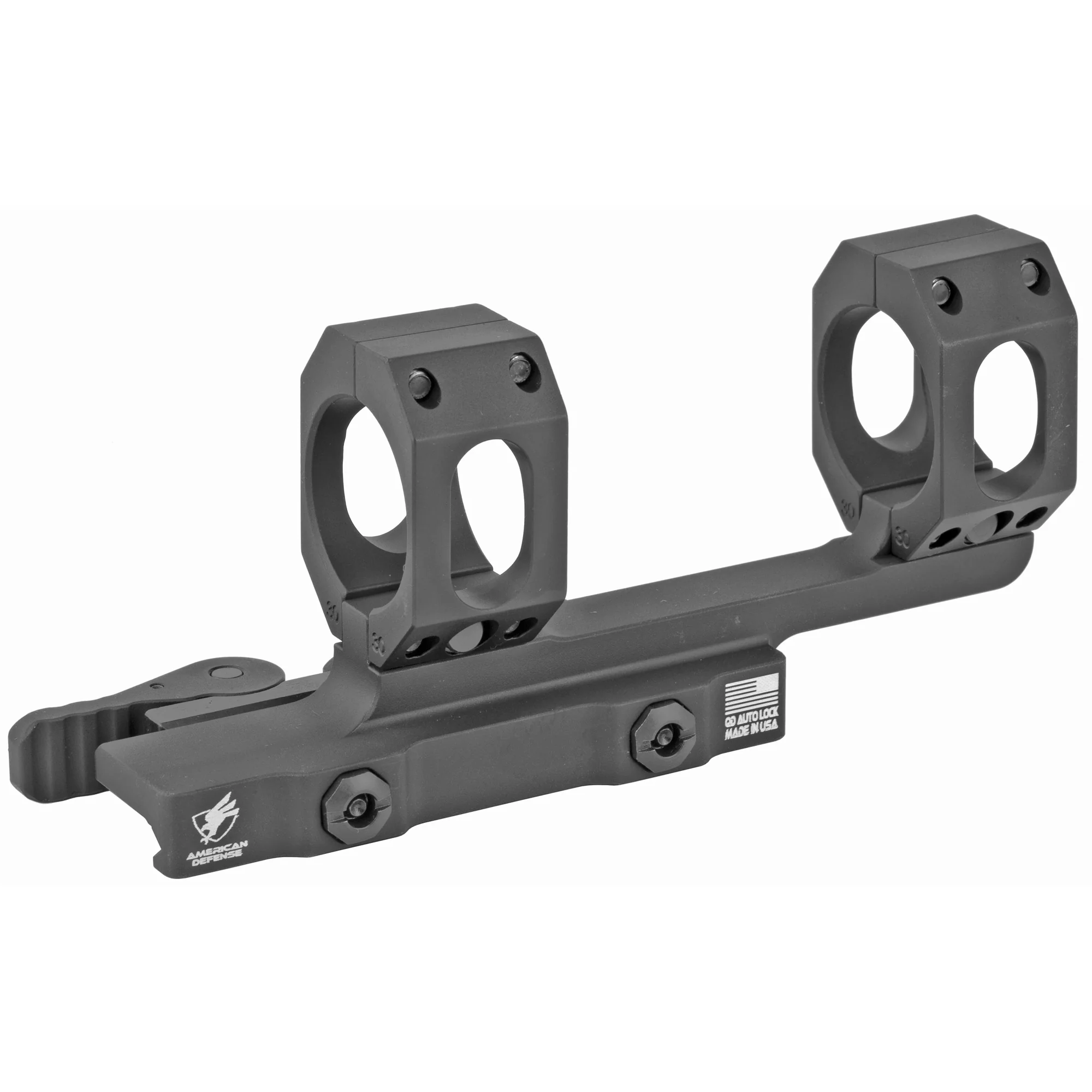 American Defense Mfg AD-Recon, 30mm Medium Quick Detach Scope Rings, Picatinny, Black - AD-RECON-30-STD