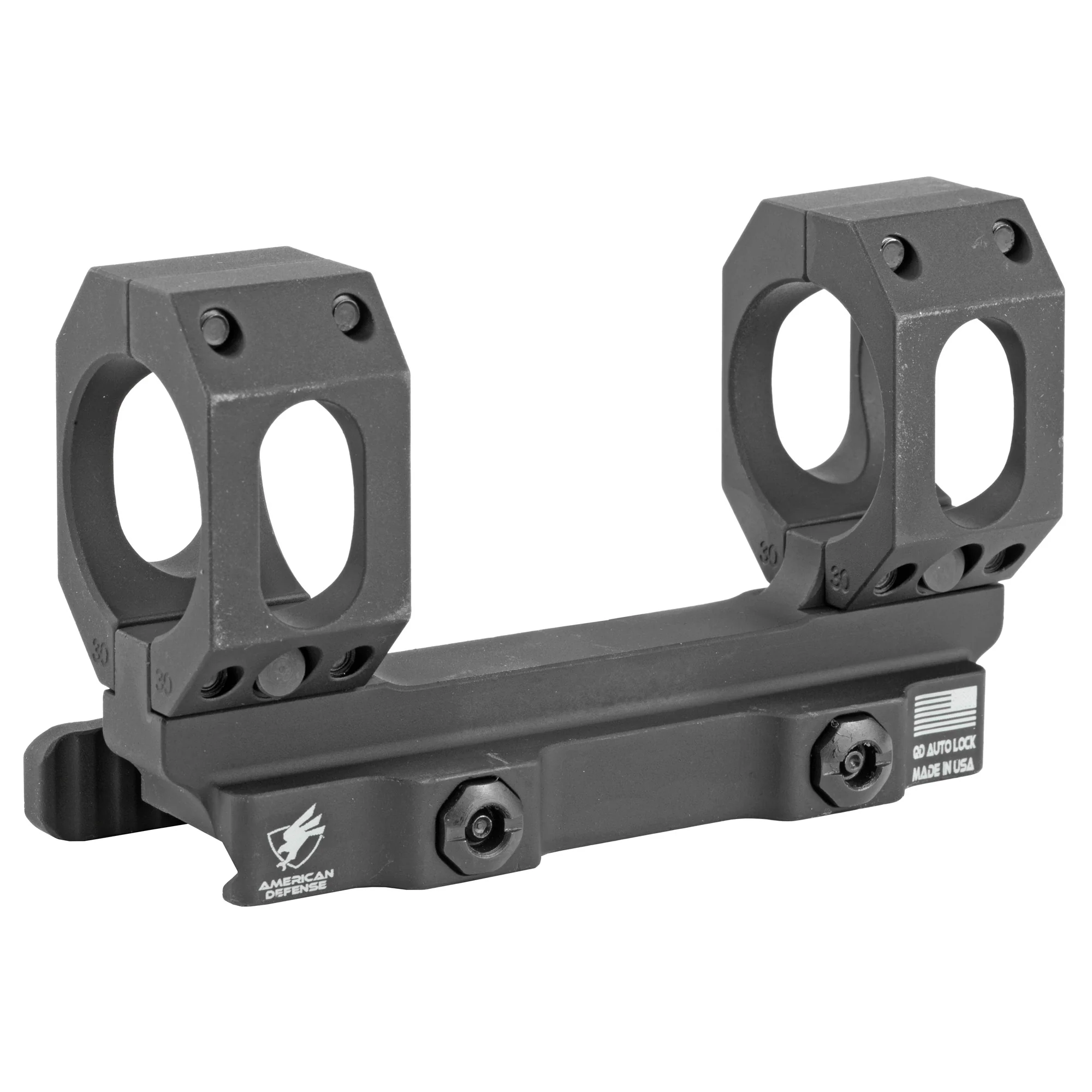 American Defense Mfg AD-Recon, 30mm Quick Detach Scope Rings, Black - AD-RECON-S-30-STD