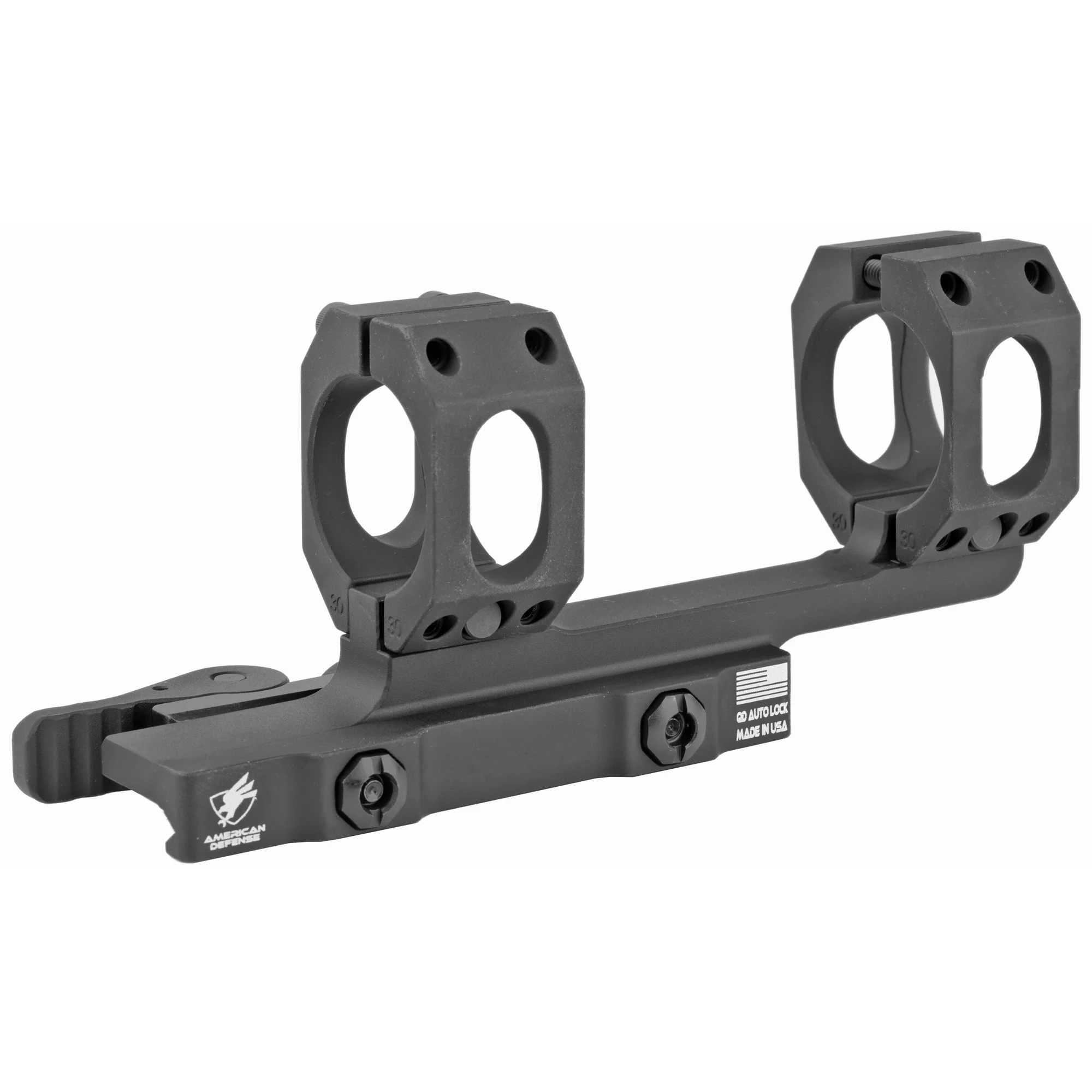 American Defense Mfg AD-Recon, 30mm Quick Detach Scope Rings, Black - AD-RECON-20MOA-30-STD