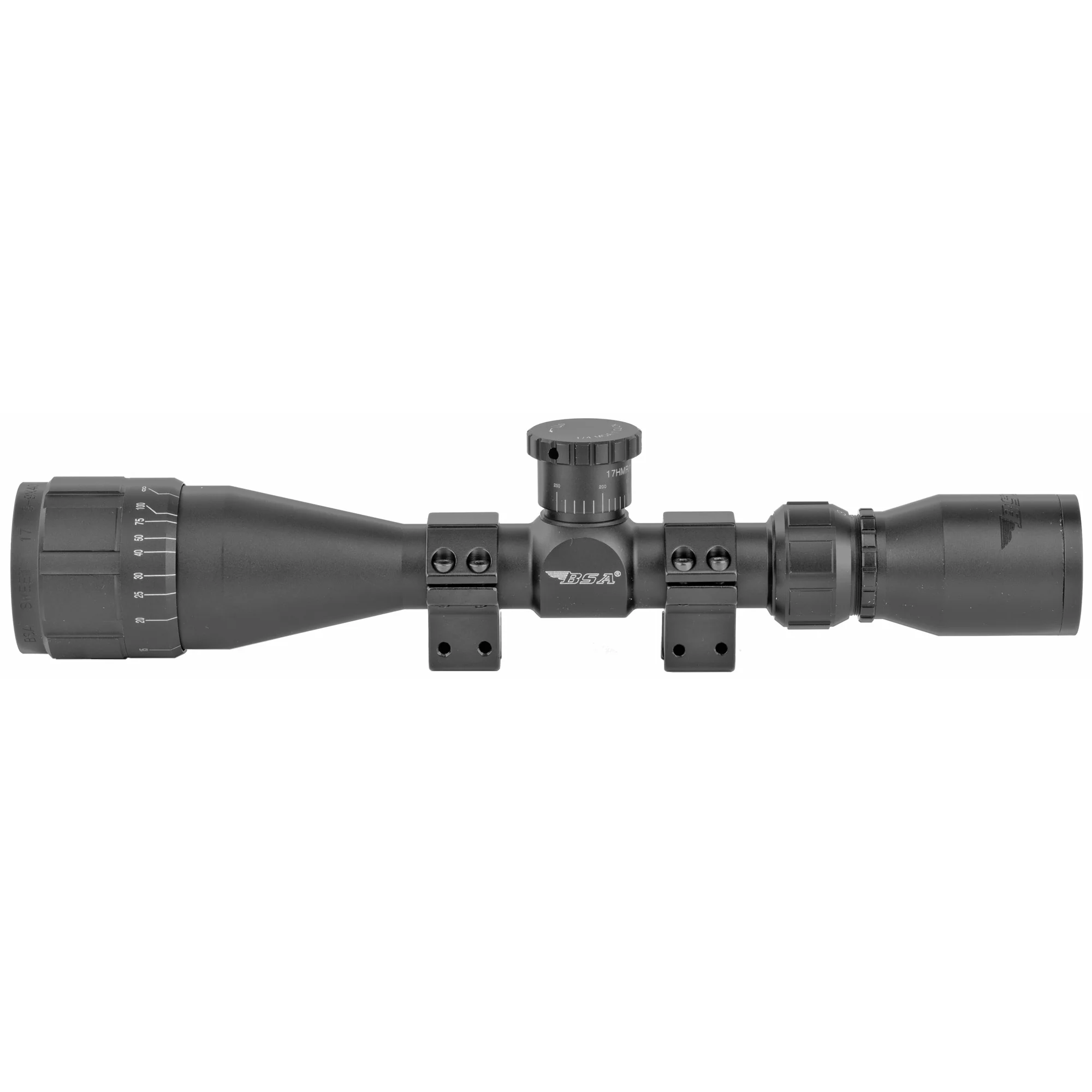 BSA Optics Sweet 17 AO 3-9x40mm .17 HMR Duplex Riflescope w/ Dovetail Rings - BSA17-39X40AOWRTB - Image 3