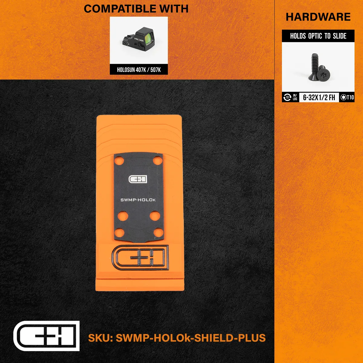 S&W Shield Plus Optics Ready to the Holosun 407/507K/EPS Carry Adapter Plate - CHPWS - SWMP-HOLOk-SHIELD-PLUS - Image 2