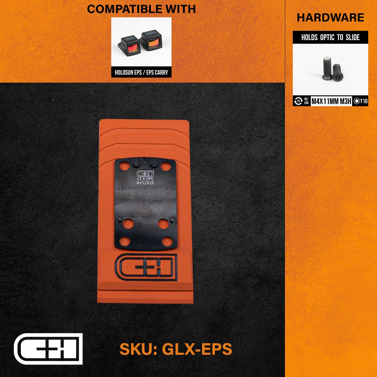 Glock 43x/48 MOS to Holosun EPS/Carry Adapter Plate - CHPWS - GLX-EPS - Image 2