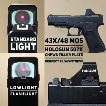 Glock 43x/48 MOS to Holosun 407K/507K Adapter Plate - CHPWS - GLX-HOLOk - Image 3