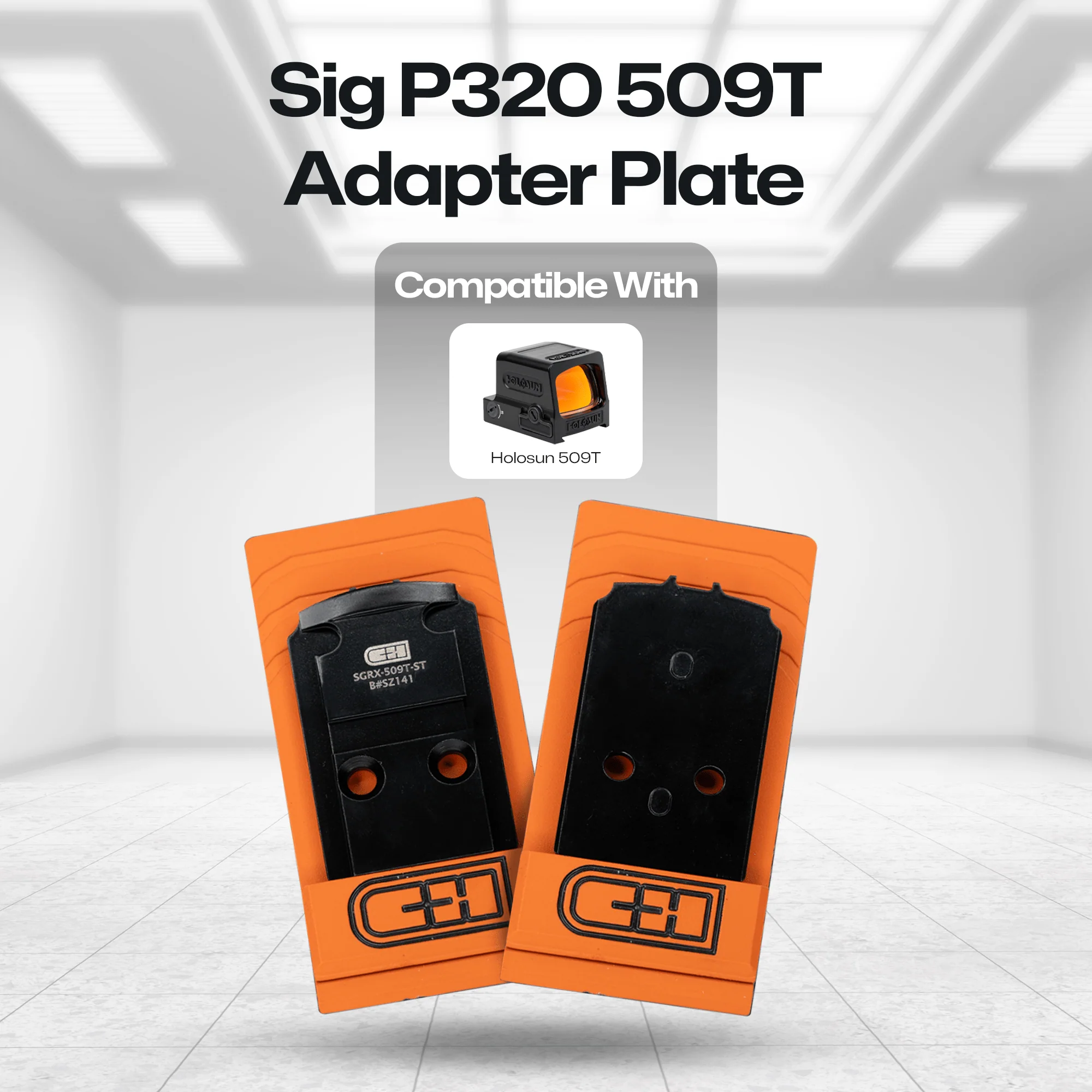 Sig P320 Romeo 1 Pro Slide with or without Rear Dovetail Sights Attached to Holosun 509T Adapter Plate - CHPWS - SGRX-509T-ST - Image 3
