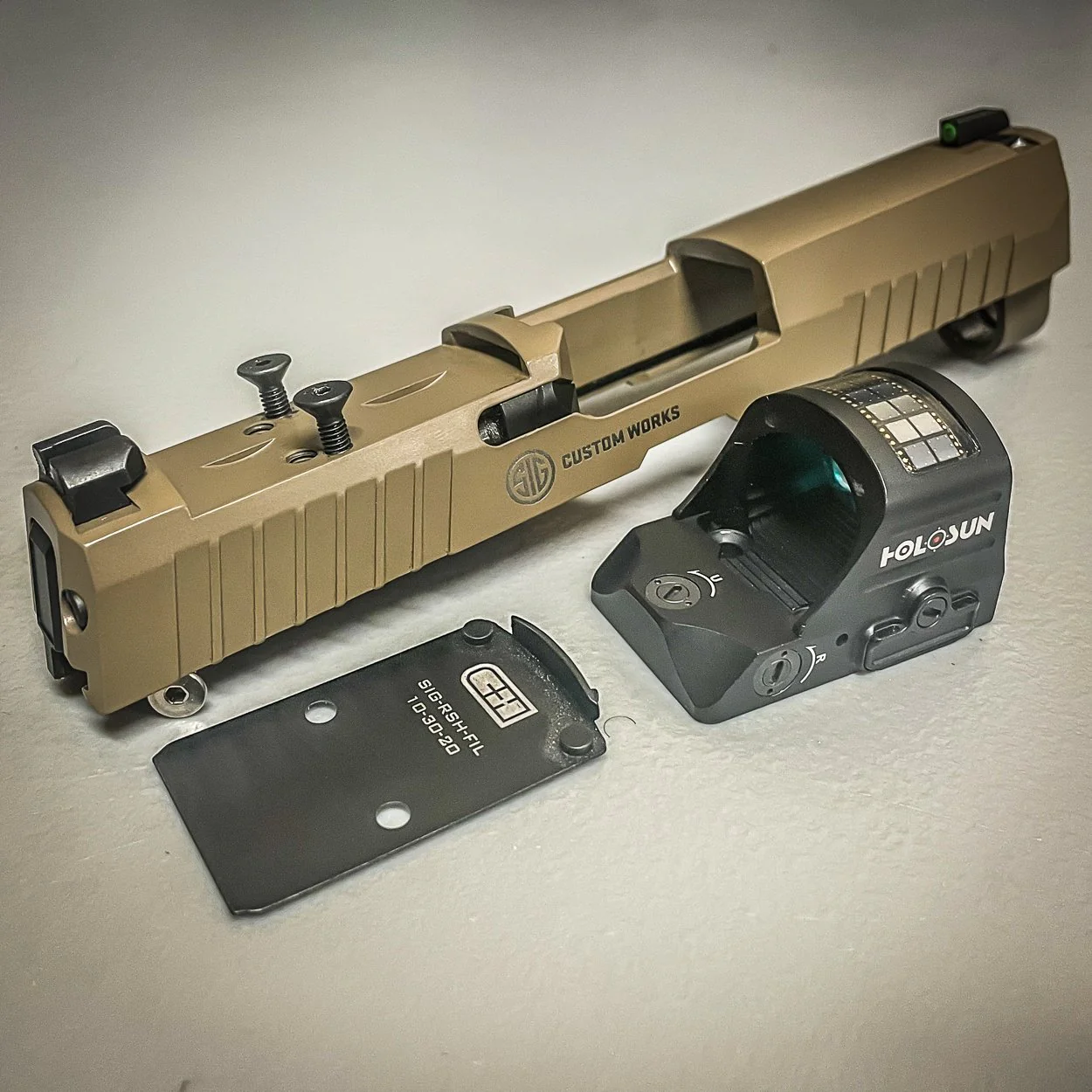 Sig P320 Filler Plate for Romeo 1 Pro Slides that have RMR Holes and have Rear Dovetail Sights Attached to slide - SGRX-RSH-FIL - Image 4