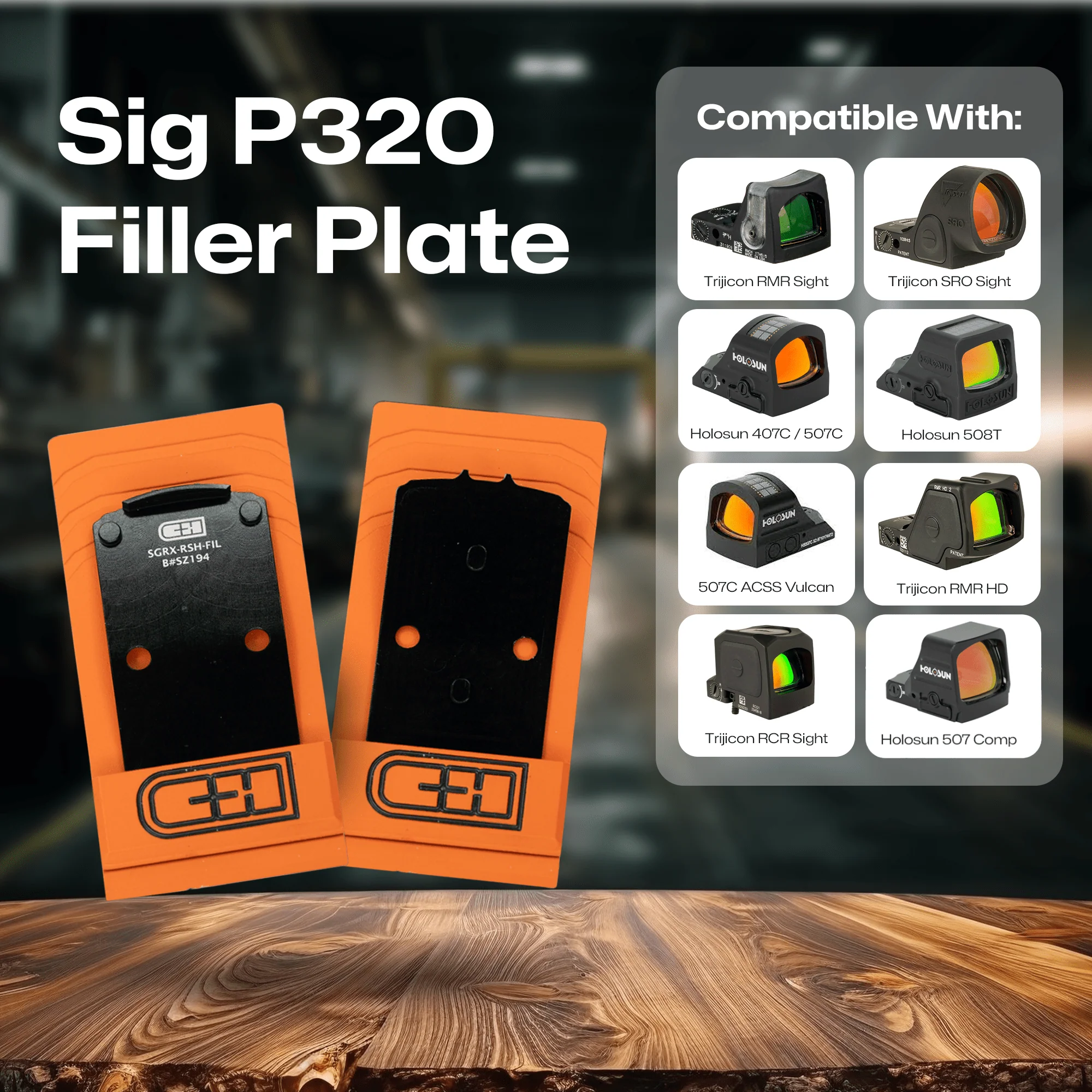 Sig P320 Filler Plate for Romeo 1 Pro Slides that have RMR Holes and have Rear Dovetail Sights Attached to slide - SGRX-RSH-FIL - Image 6