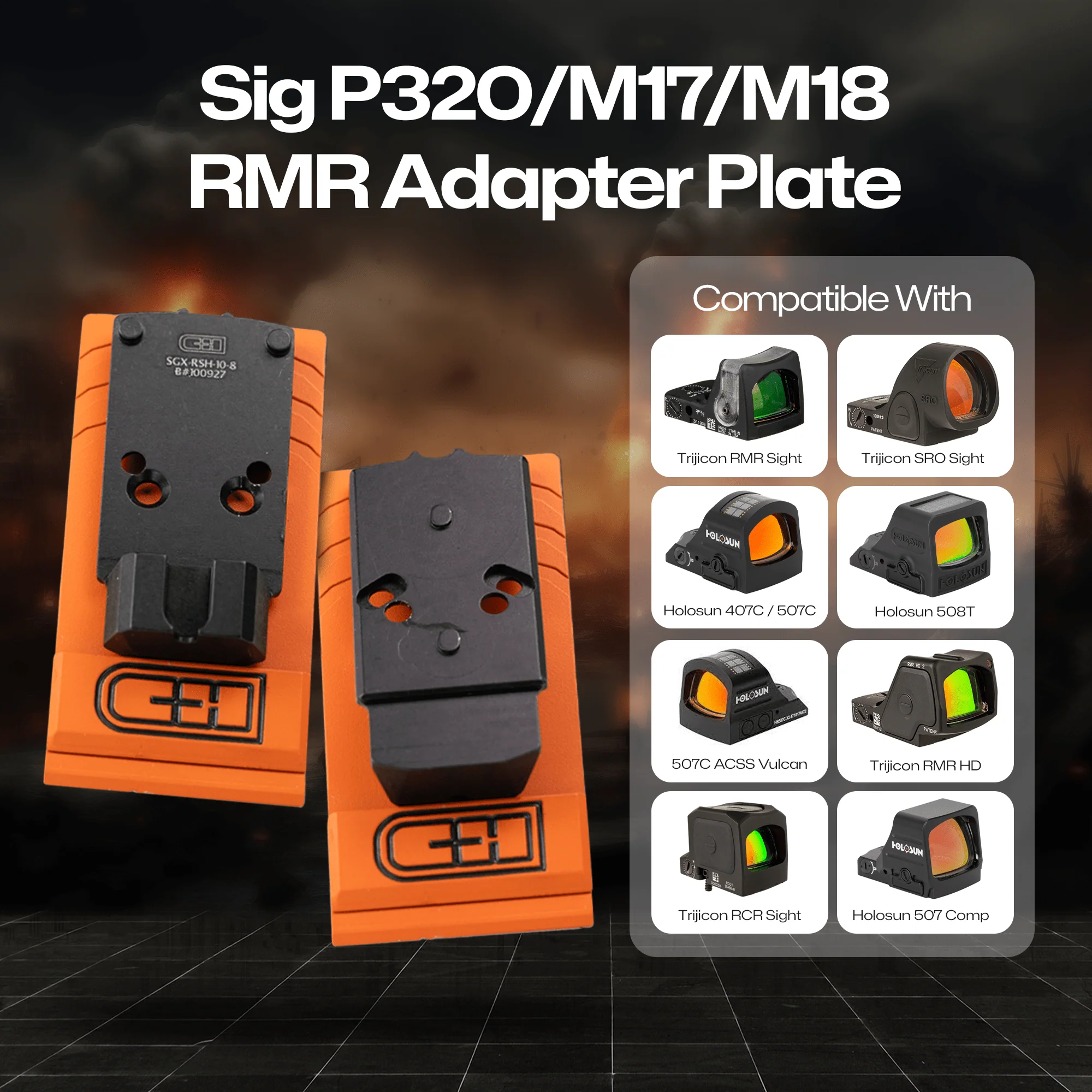 Sig P320 Filler Plate for Romeo 1 Pro Slides that don't have Rear Dovetail Sights Attached to slide - CHPWS - SGX-RSH-10-8 - Image 2