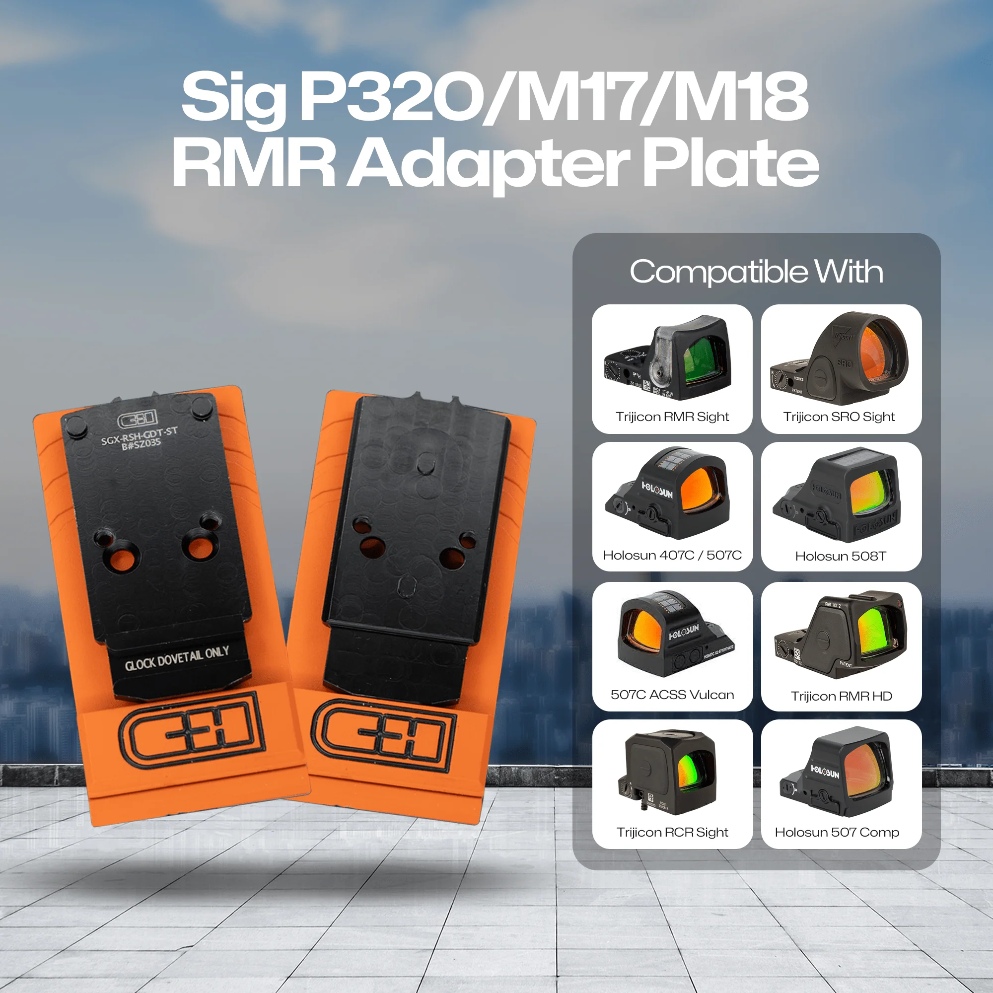 Sig P320 to RMR Adapter Plate for Romeo 1 Pro Slides that don't have Rear Dovetails attached to the slide - CHPWS - SGX-RSH-GDT-ST - Image 3