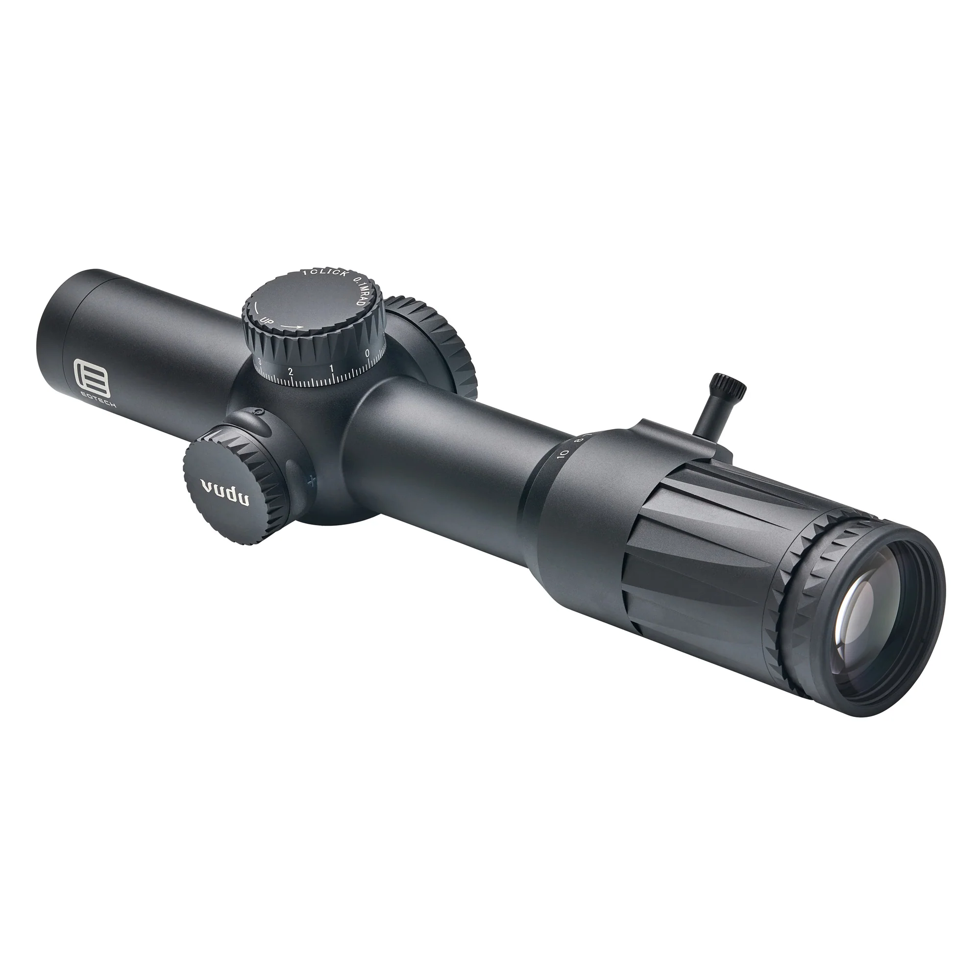 EOTech Vudu 1-10x28mm 34mm FFP Illuminated Red LE-5 MRAD Riflescope with Throw Lever - EOVDU1-10FFLE5