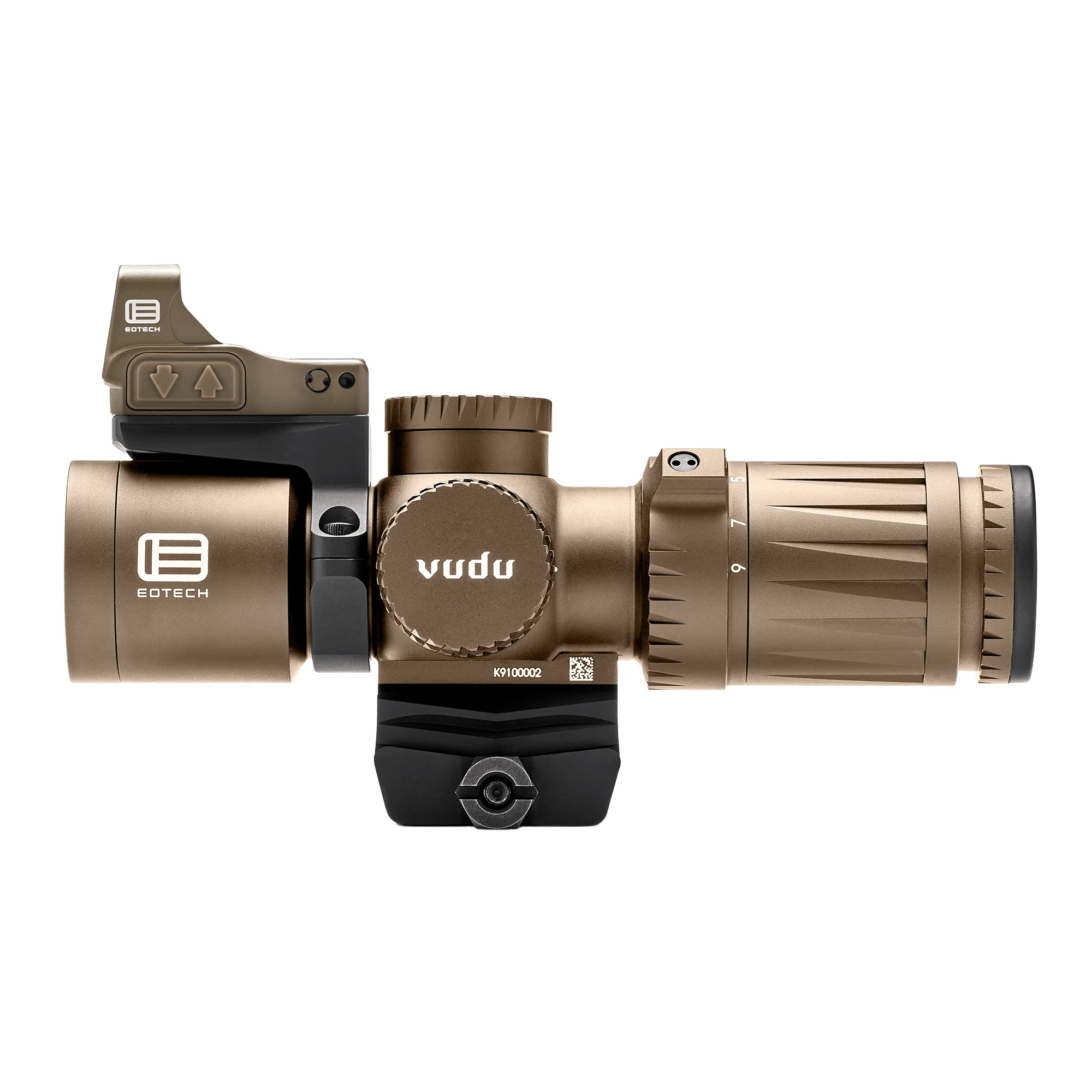 EOTech Vudu 3-9x32 SFP Rifle Scope, MR5 Illuminated MOA Reticle, Tan, Includes 3 MOA EFLX Sight & Mount VDU3-9PKG1TAN