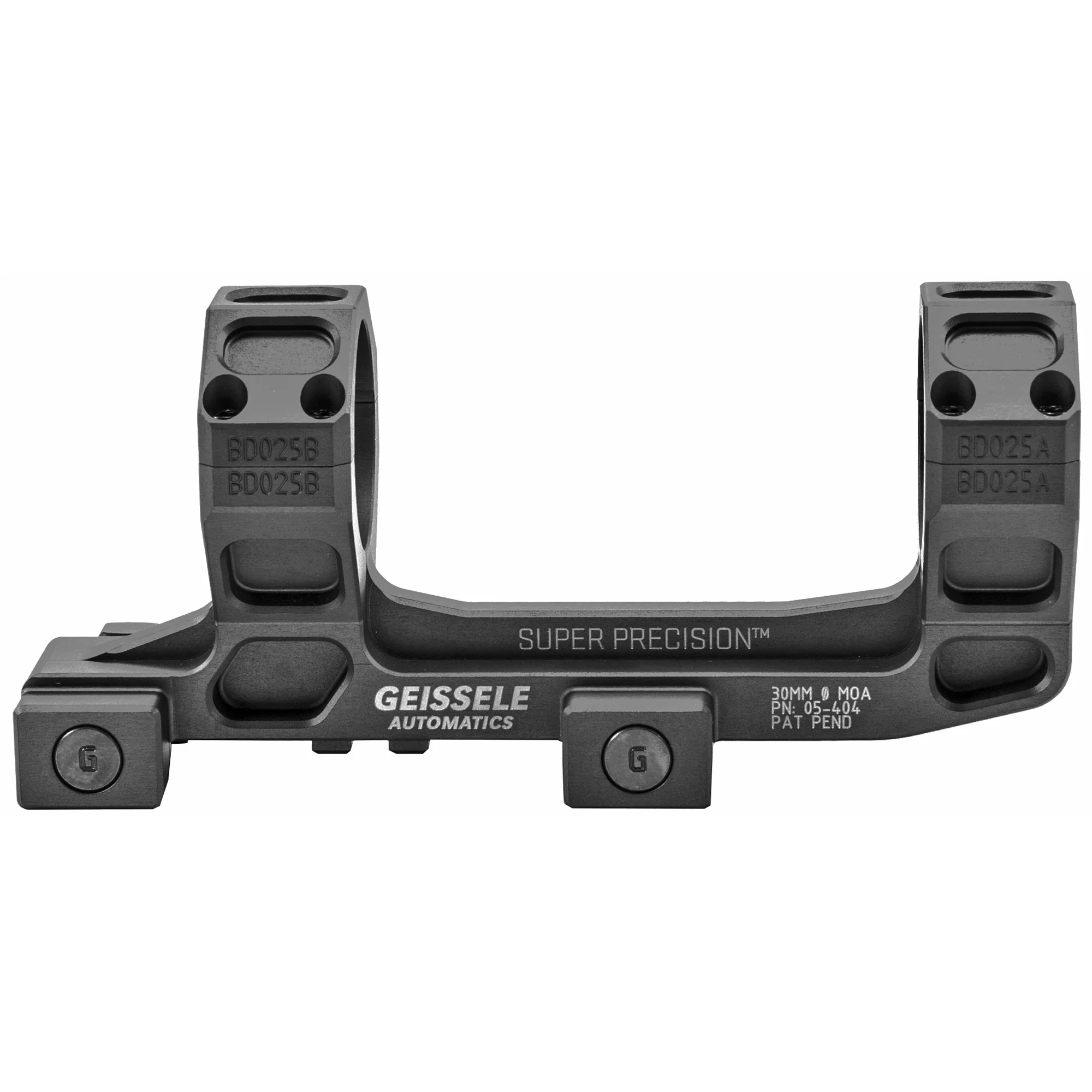 Geissele Automatics Super Precision, 30mm Scope Rings, AR-15/M4, Black Anodized - 05-404B