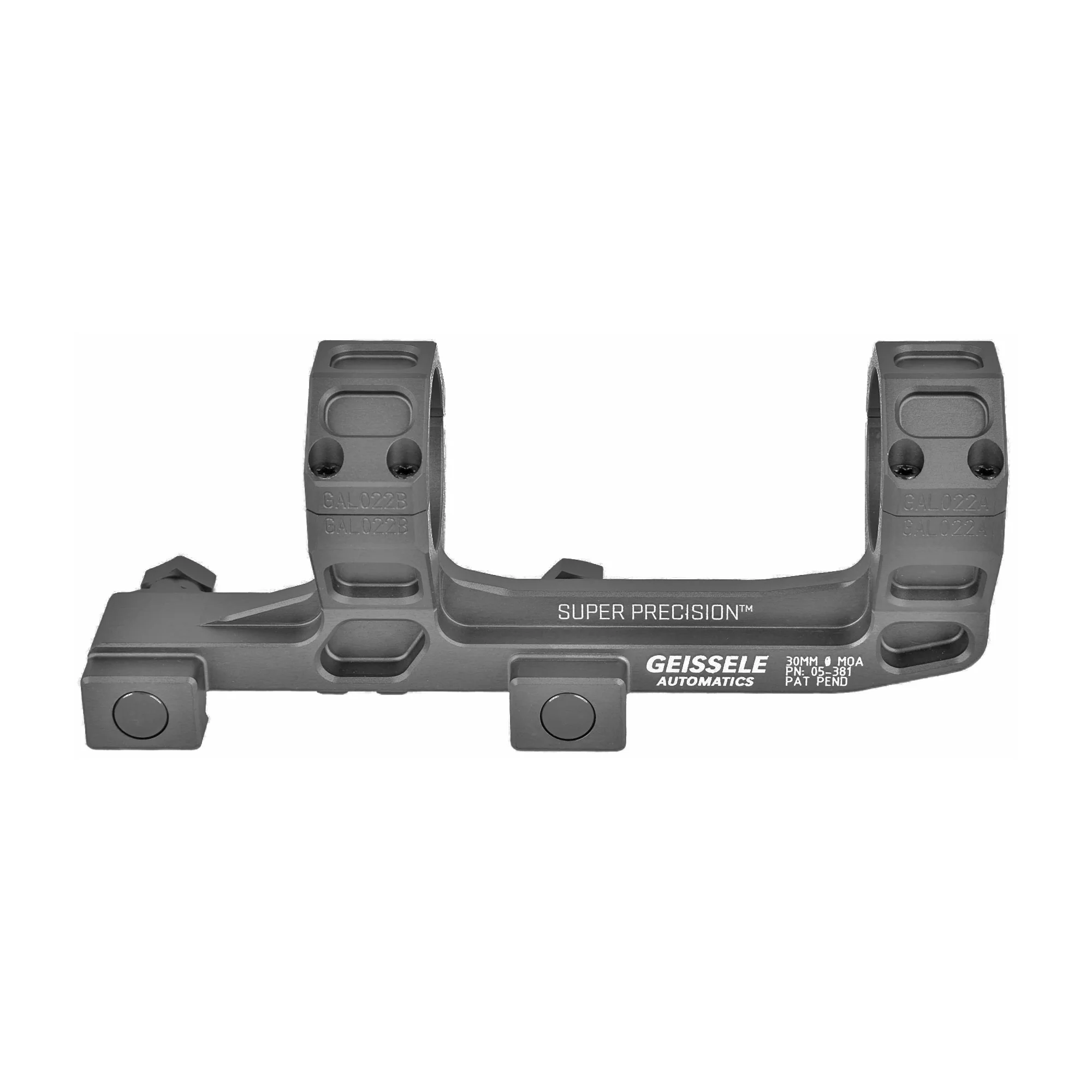 Geissele Automatics Super Precision, 30mm Scope Rings, AR-15/M4, Black Anodized - 05-381B