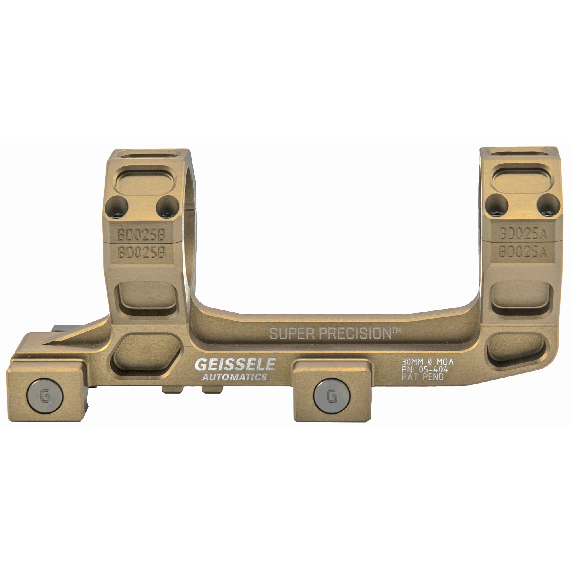 Geissele Automatics Super Precision, 30mm Scope Rings, AR-15/M4, Desert Tan Anodized - 05-404S