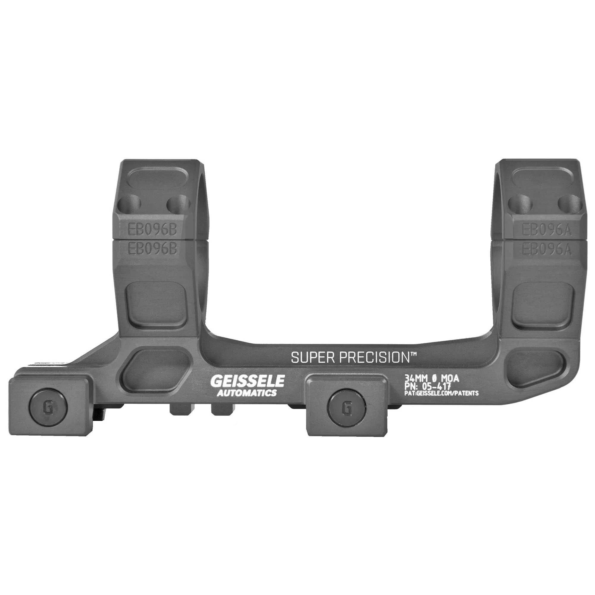 Geissele Automatics Super Precision, 34mm Scope Rings, AR-15/M4, Black Anodized - 05-417B