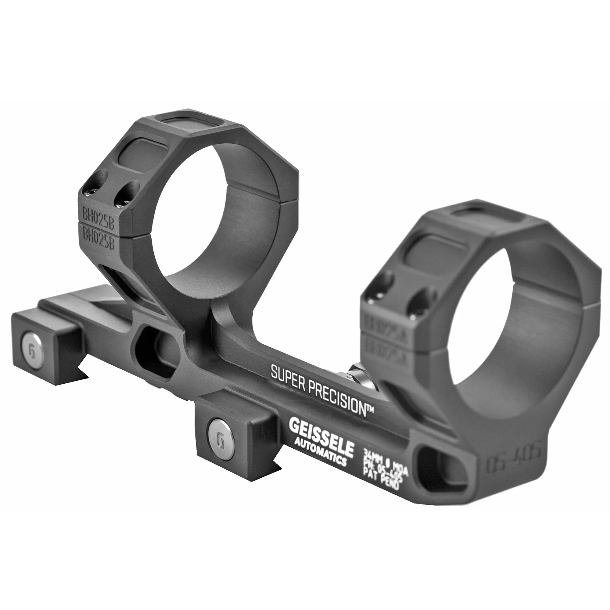 Geissele Automatics Super Precision, 34mm Scope Rings, AR-15/M4, Black Anodized - 05-405B