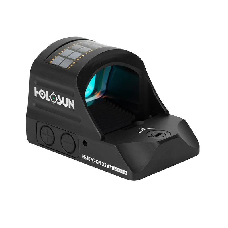 Holosun 407C X2 2 MOA Green Dot, RMR Footprint, Side Battery, Solar Failsafe - HE407C-GR-X2 - Image 9