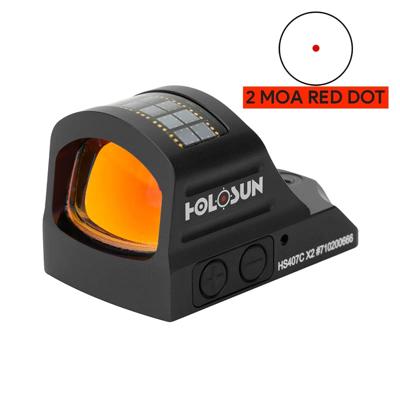 Holosun 407C X2, 2 MOA Red Dot, RMR Footprint, Side Battery, Solar Failsafe - HS407C-X2 - Image 13