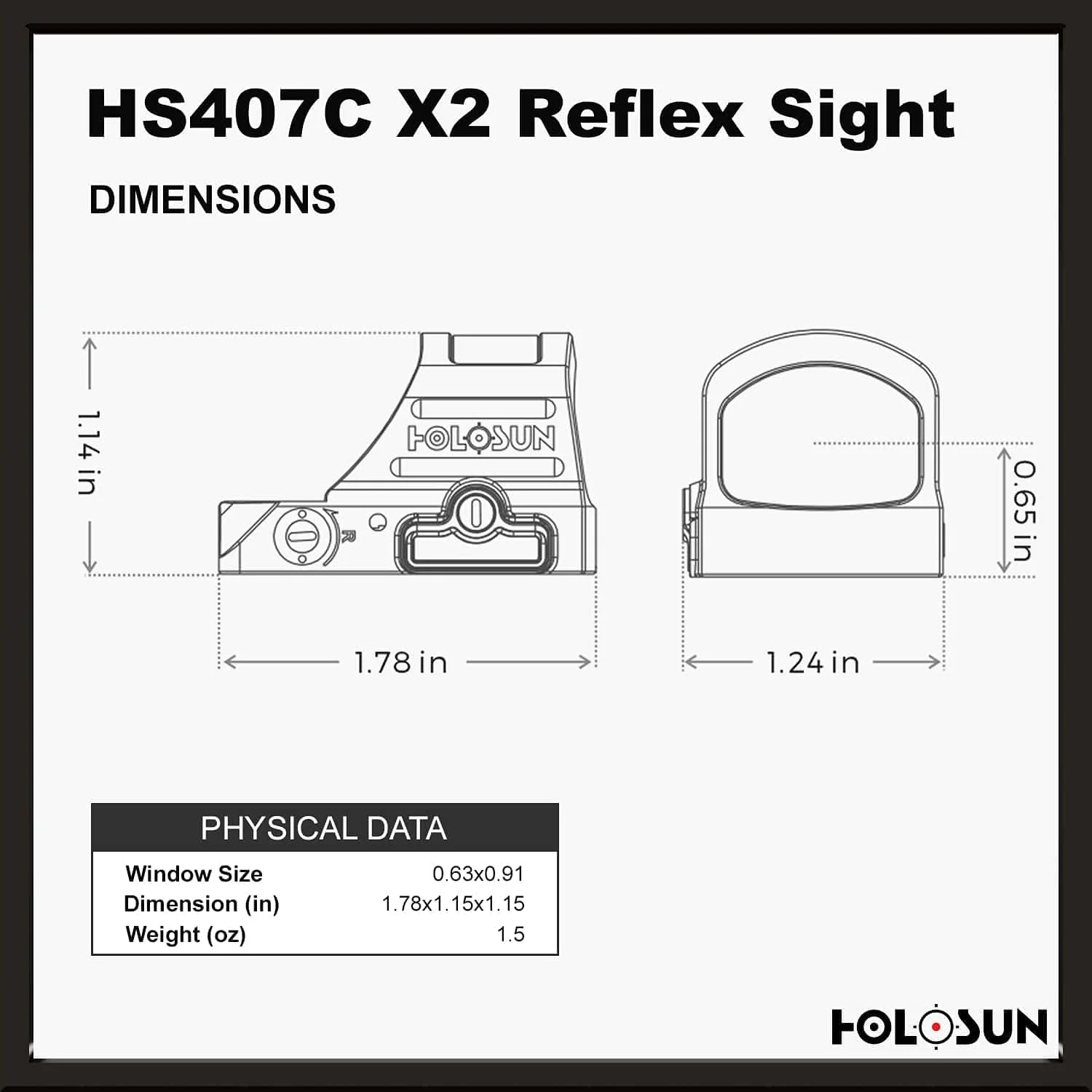 Holosun 407C X2, 2 MOA Red Dot, RMR Footprint, Side Battery, Solar Failsafe - HS407C-X2 - Image 7