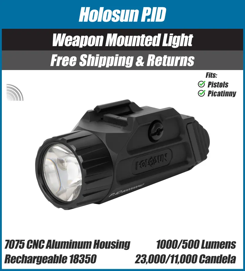 Holosun PID, Light, 1000 Lumens, Fits Picatinny