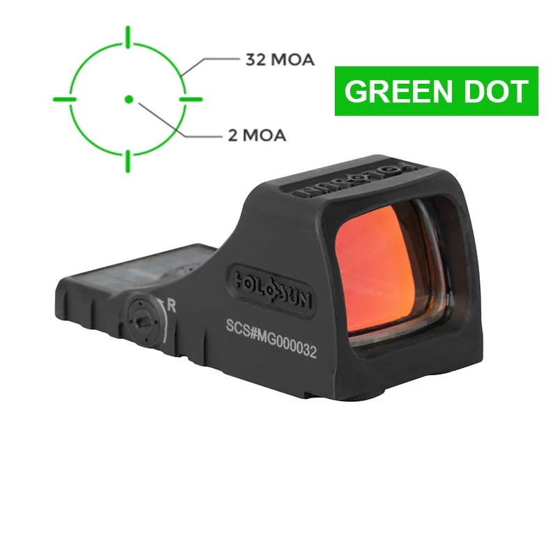 Holosun SCS MOS Green Dot Sight, MRS Reticle, Fits Glock MOS Slides (Not 43X/48), Solar Recharging Battery, Grade 5 Titanium Housing- SCS-M-GR - Image 14