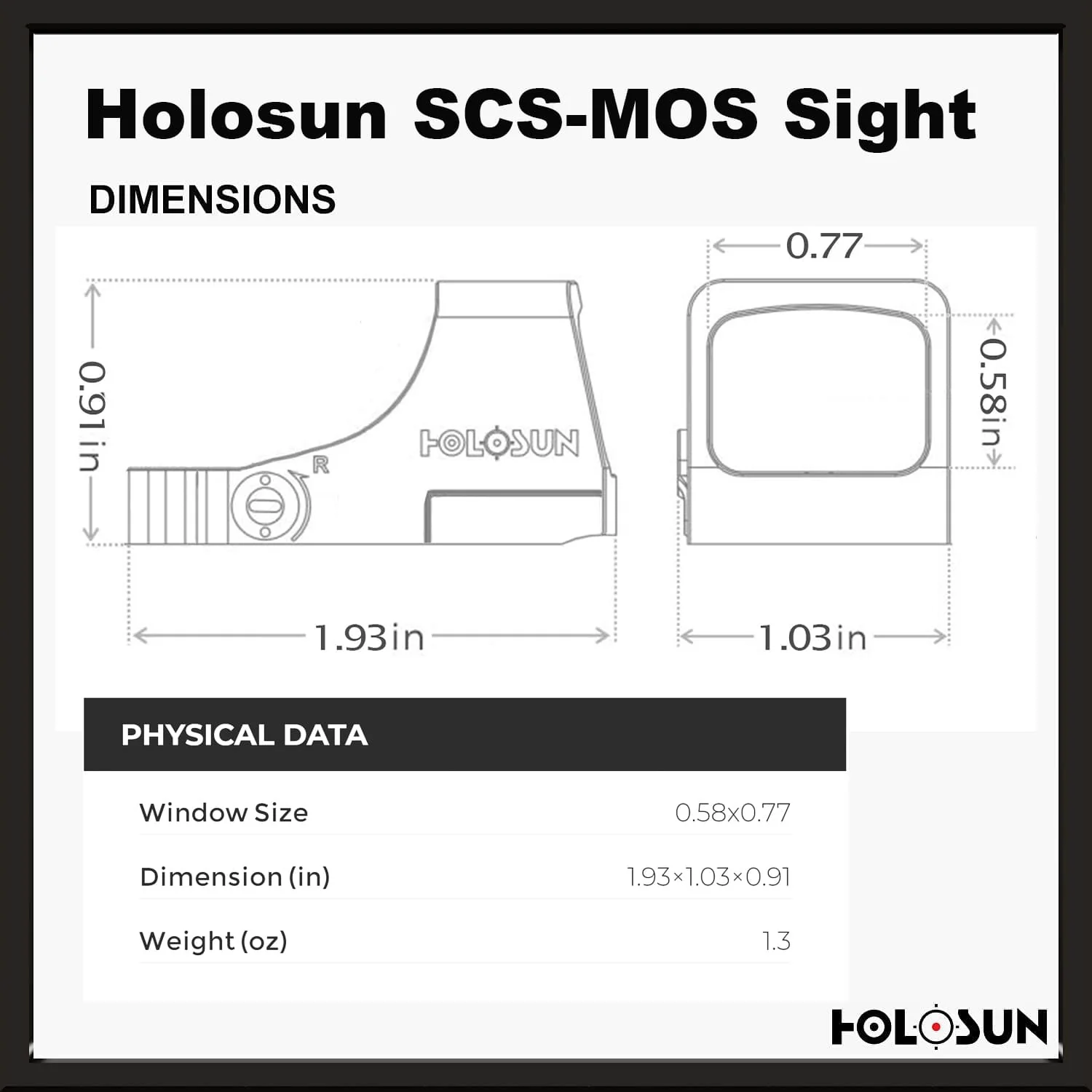 Holosun SCS MOS Green Dot Sight, MRS Reticle, Fits Glock MOS Slides (Not 43X/48), Solar Recharging Battery, Grade 5 Titanium Housing- SCS-M-GR - Image 8