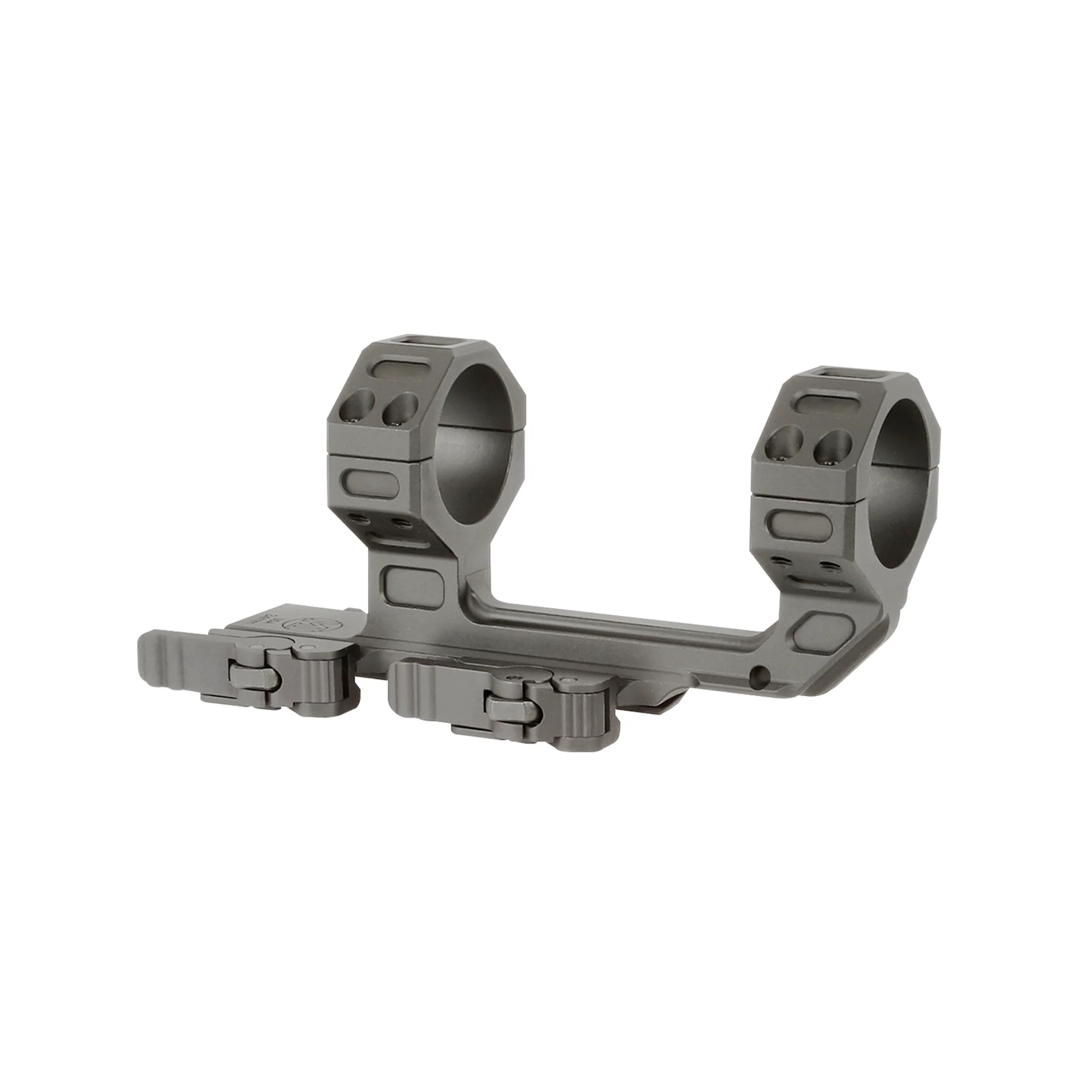 Midwest Industries MK2 Receiver Extension, 34mm High Quick Detach Scope Rings, Black - MI-MK2-QD34SMH
