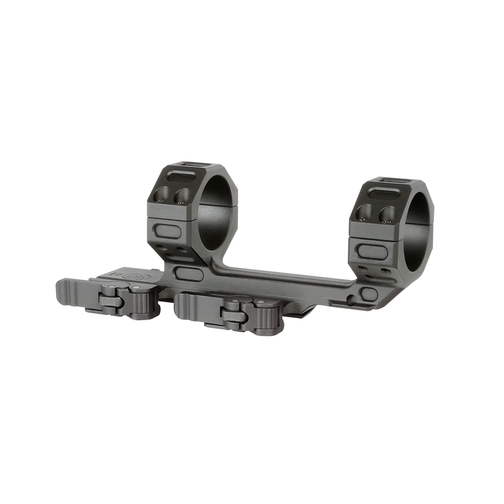 Midwest Industries MK2 Receiver Extension, 34mm Quick Detach Scope Rings, Black - MI-MK2-QD34SM