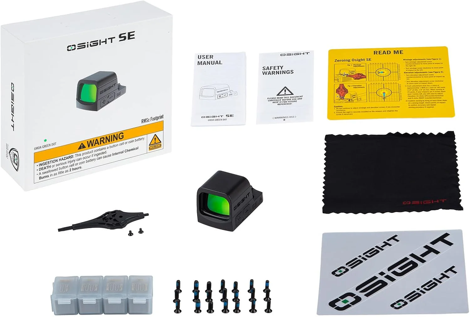 Osight SE Enclosed Green 6 MOA Dot, Side Battery, RMSc Footprint - Image 7
