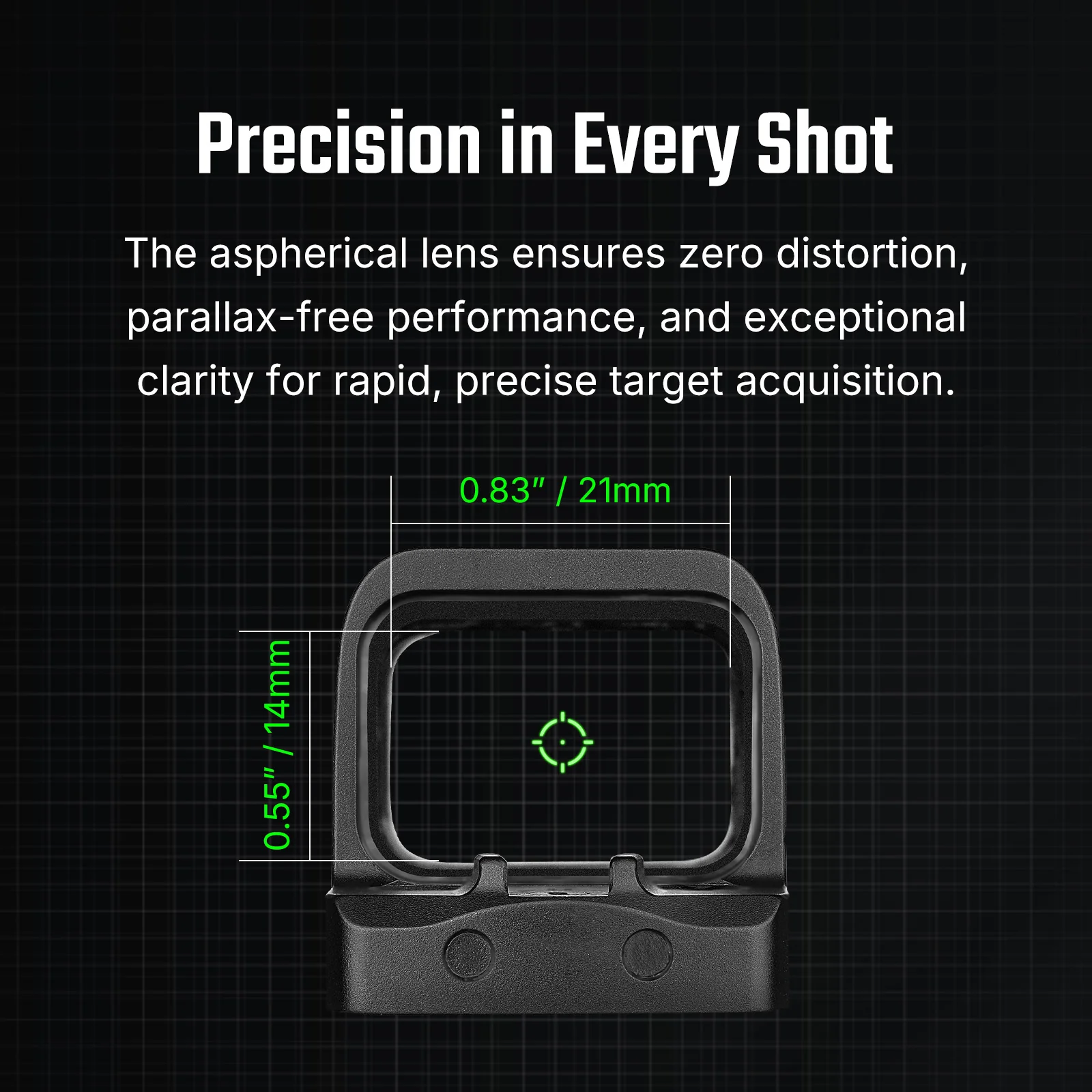 Osight SE Enclosed Green MRS Reticle 2 MOA Dot + 32 MOA Circle, Side Battery, RMSc Footprint - Image 8