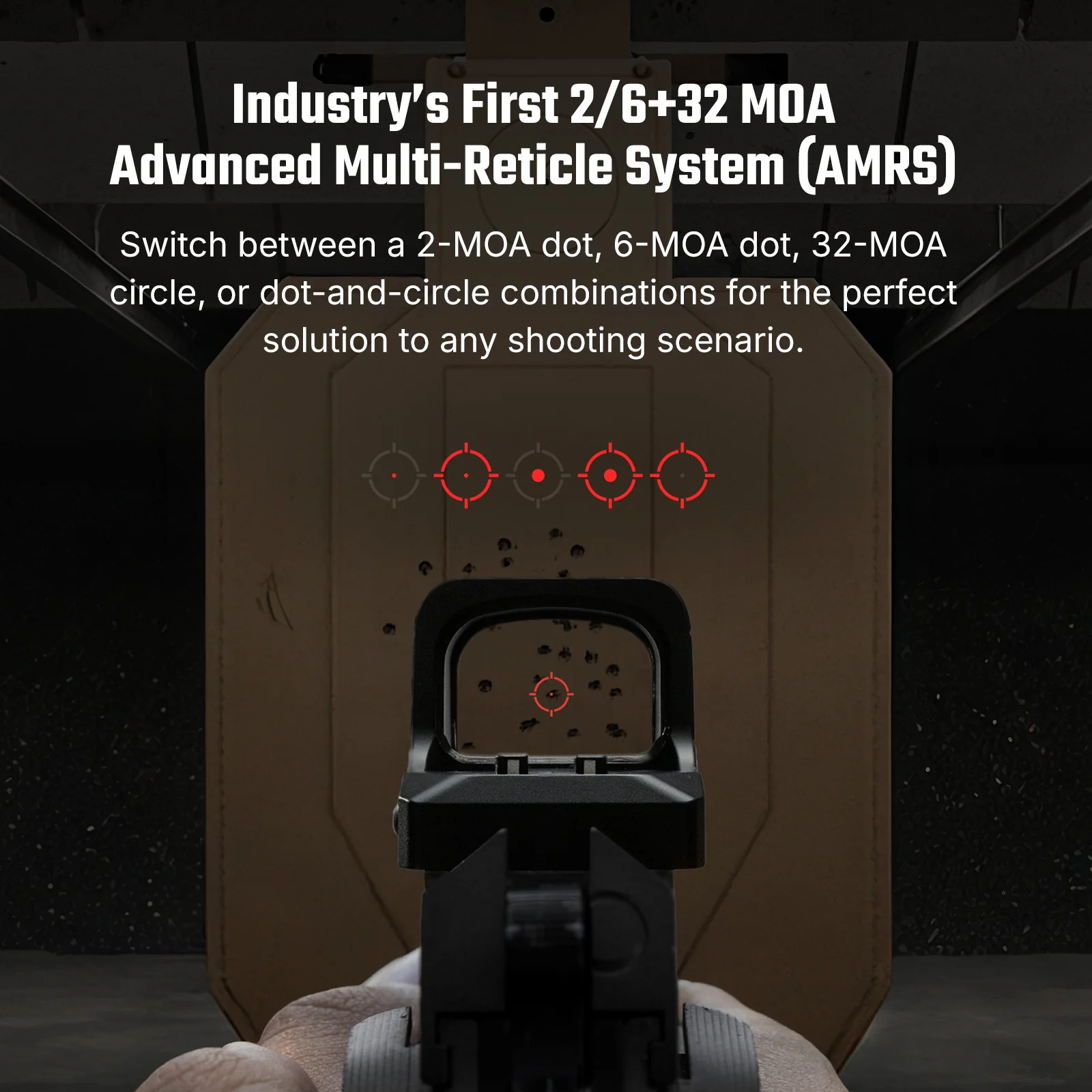 Osight XE Enclosed Red Dot Sight, RMR Footprint, 2/6+32 MOA Multi-Reticle System, Battery Operated - Image 6