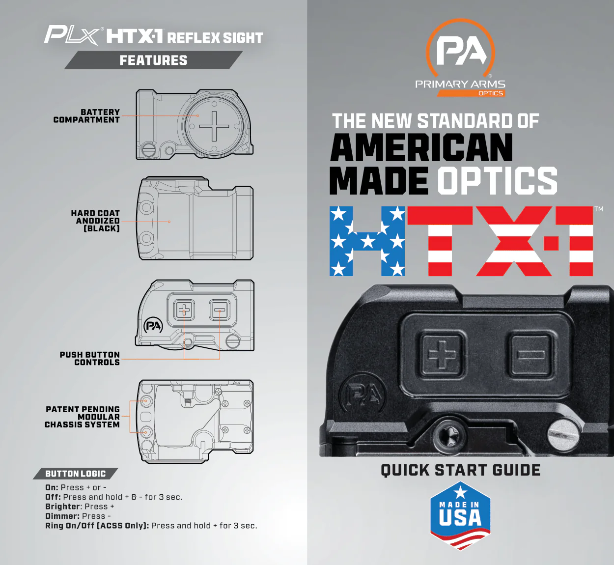 Primary Arms HTX-1 Red Dot, MOS & RMR Footprint, Enclosed Emitter, ACSS Vulcan Dot Reticle, Made In USA - PA-PLX-HTX-1-ACSS - Image 5