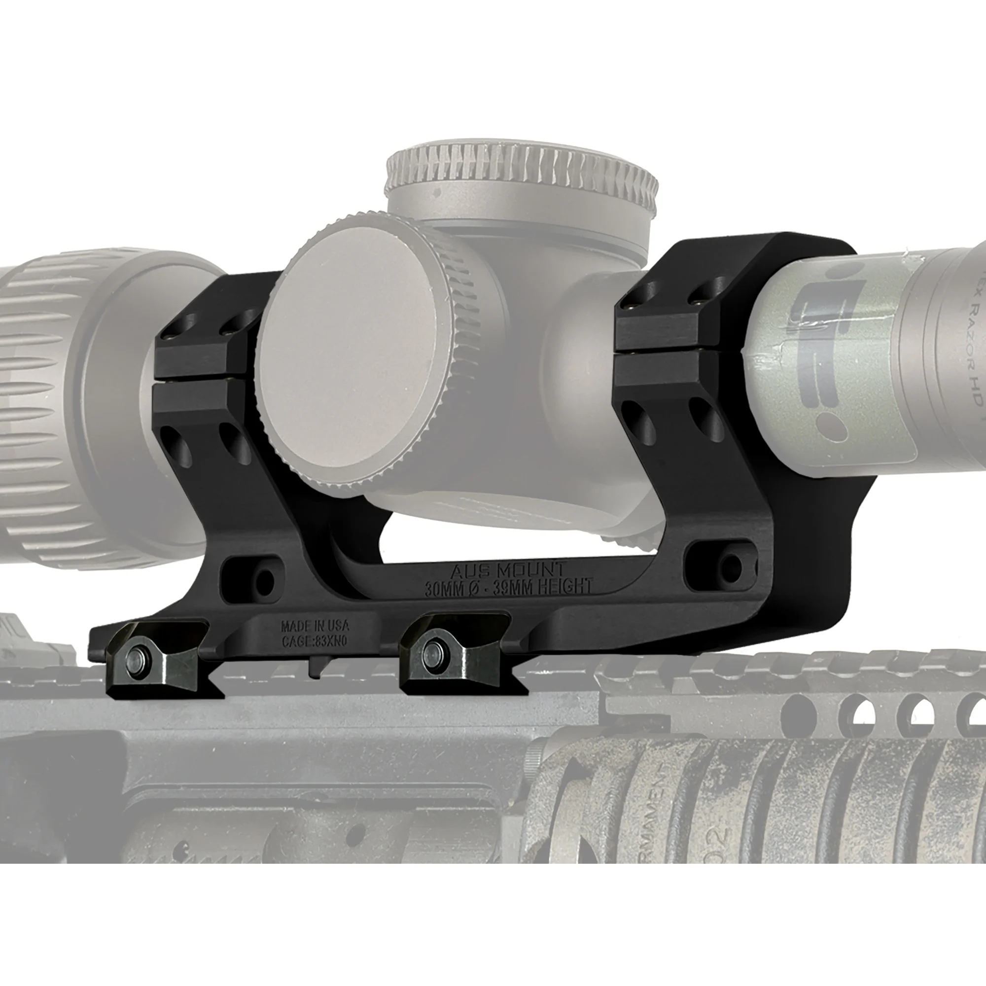 Reptilia AUS, 30mm Scope Rings, Picatinny, Black Anodized - 100-116