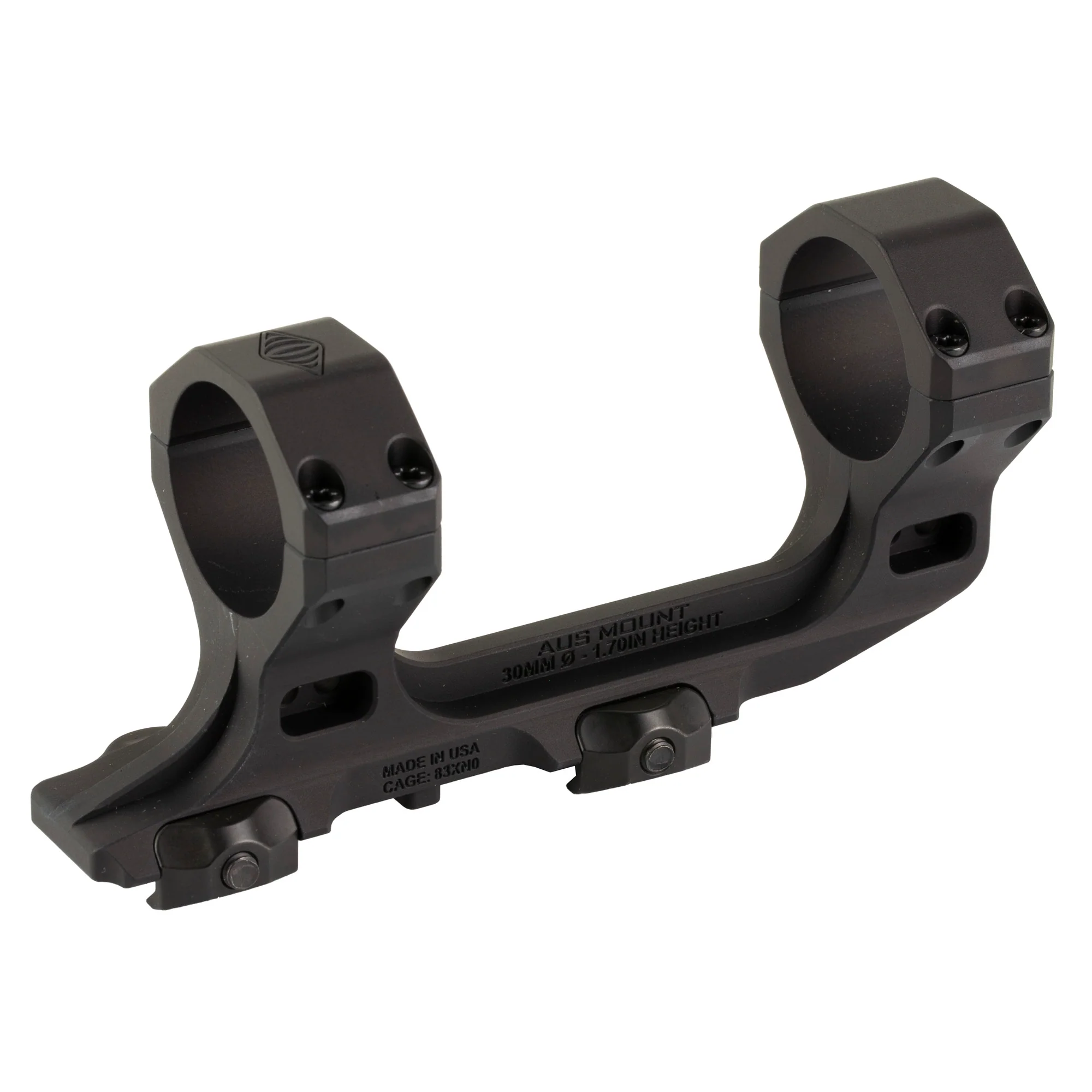 Reptilia AUS, 30mm Scope Rings, Picatinny, Black Anodized - 100-238