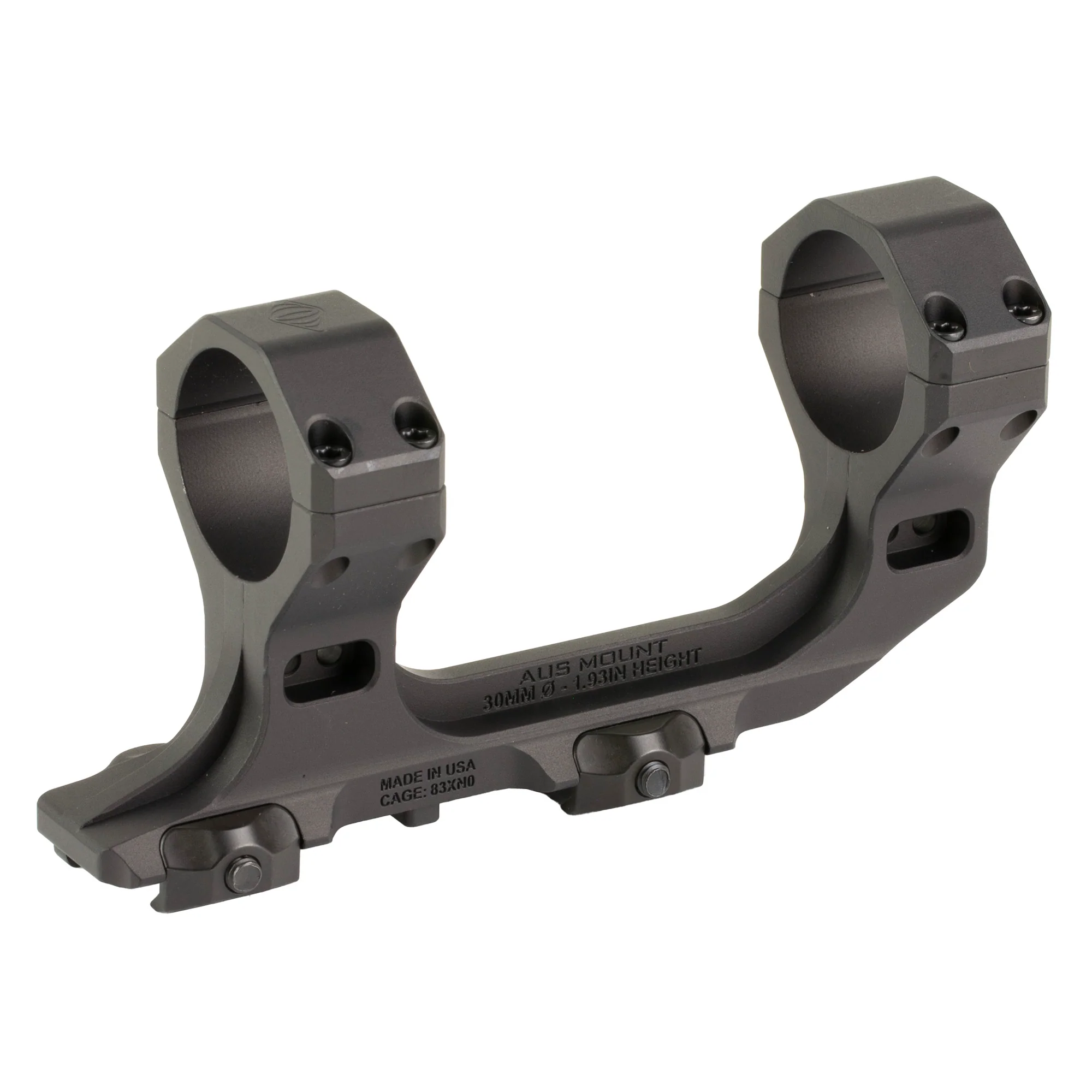 Reptilia AUS, 30mm Scope Rings, Picatinny, Black Anodized - 100-246