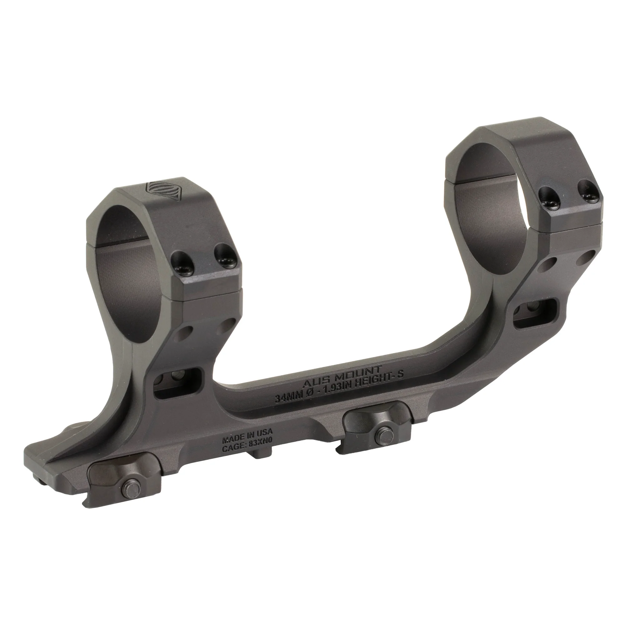 Reptilia AUS, 34mm Scope Rings, Picatinny, Black Anodized - 100-242
