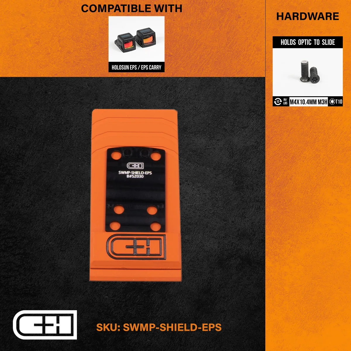 S&W M&P Shield 2.0 to Holosun EPS/EPS Carry Adapter Plate - CHPWS - SWMP-SHIELD-EPS - Image 2