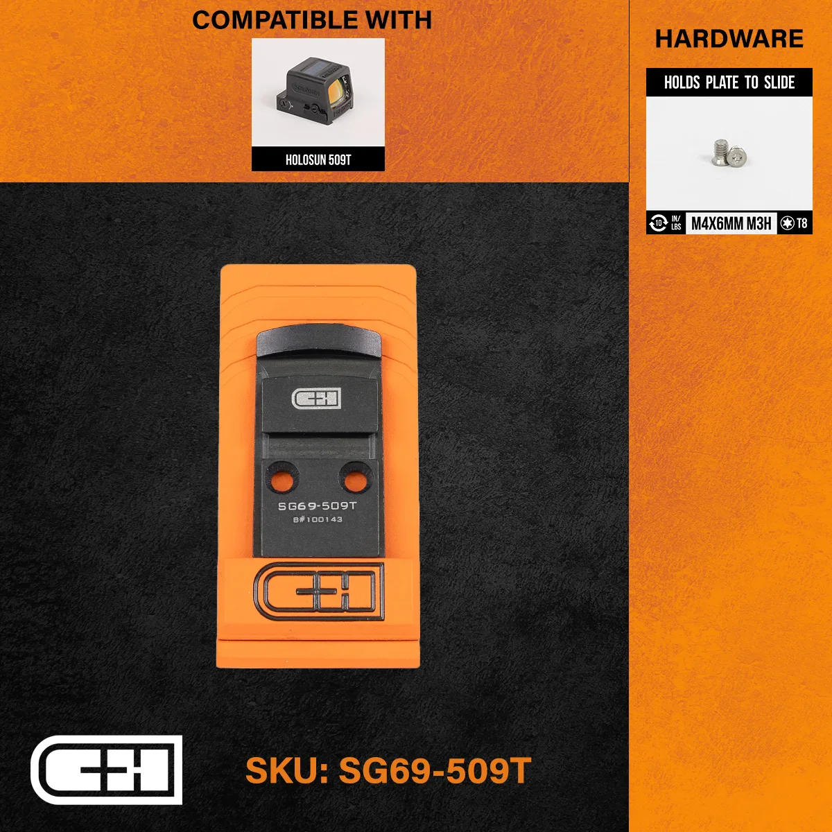 Sig P226/P229 to Holosun 509T for Romeo 1 Pro Cut Slides Only - Adapter Plate CHPWS - SG69-509T - Image 3