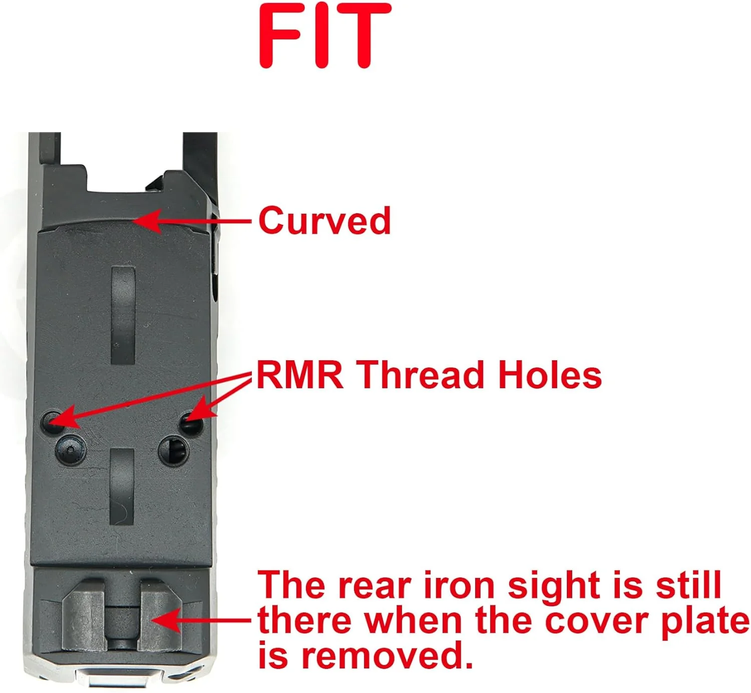 Sig P320 Filler Plate for Romeo 1 Pro Slides that have RMR Holes and have Rear Dovetail Sights Attached to slide - SG-RX02 - DPP - Image 2