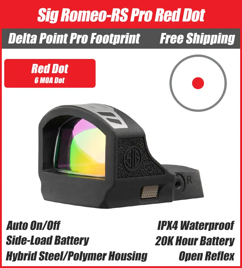 Sig Sauer ROMEO-RS Pro (DPP - DeltaPoint Pro) Red Dot - Circle Dot or 3/6MOA Dot - Image 3