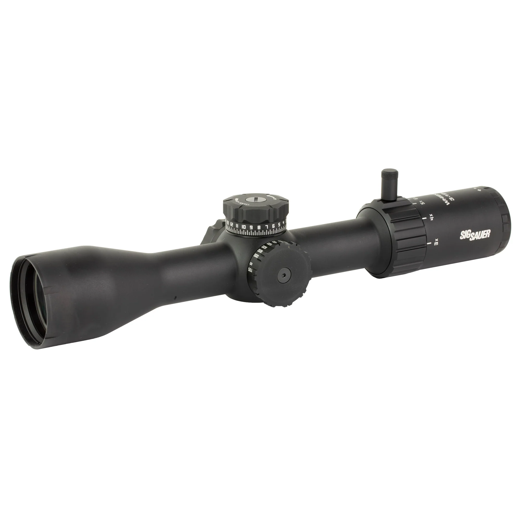 Sig Sauer Whiskey4 3-12x44mm SFP Rifle Scope - Exposed Zero Stop BDC-1 Reticle - Black (SOW43001)