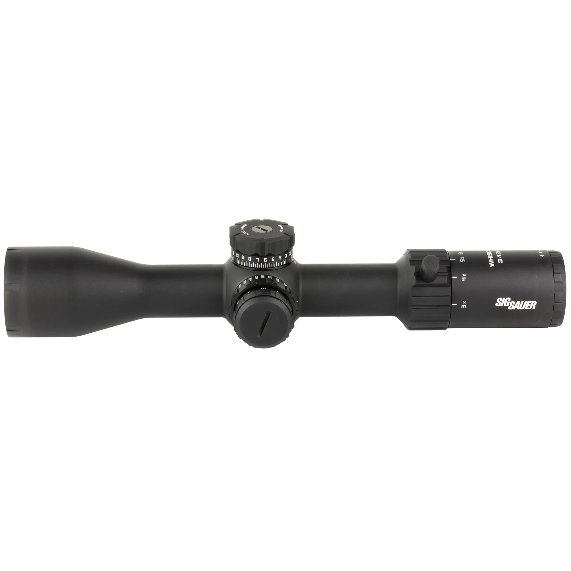 Sig Sauer Whiskey4 3-12x44mm Rifle Scope - Illuminated BDC-1 Hellfire Reticle, 30mm SFP Tube - Black (SOW43002) - Image 3