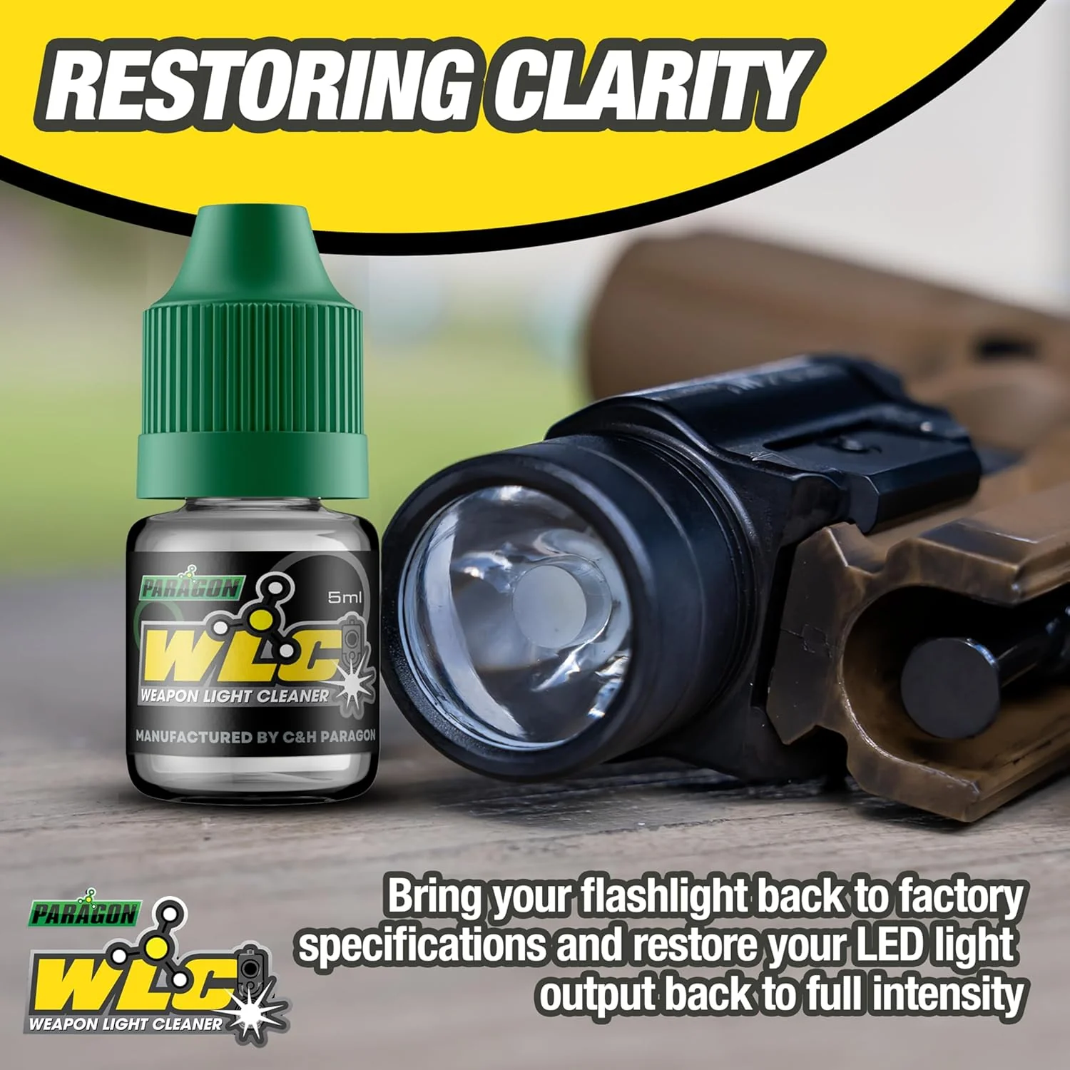 Tactical Light Cleaner – 5 mL Bottle for Carbon Removal & Lens Restoration - Paragon by CHPWS - Image 2