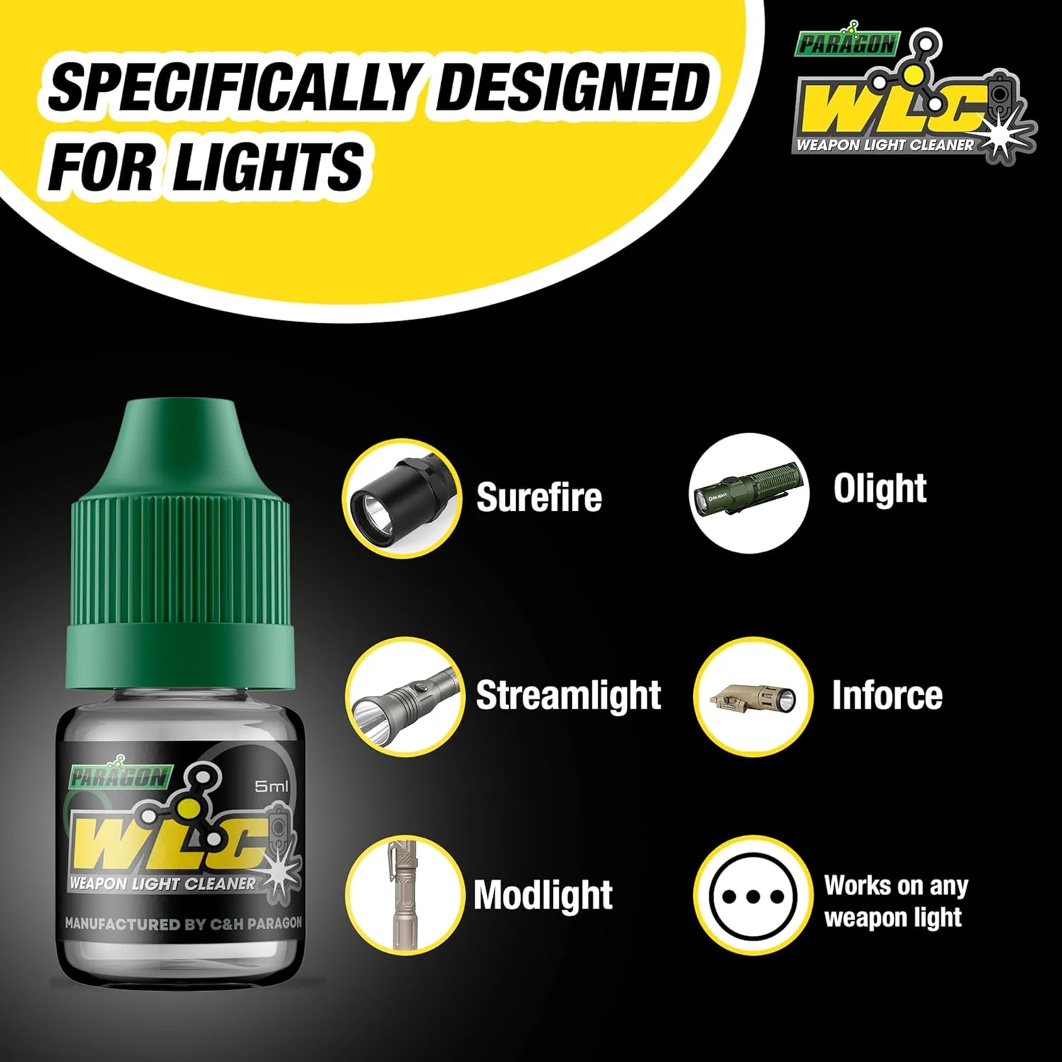 Tactical Light Cleaner – 5 mL Bottle for Carbon Removal & Lens Restoration - Paragon by CHPWS - Image 3