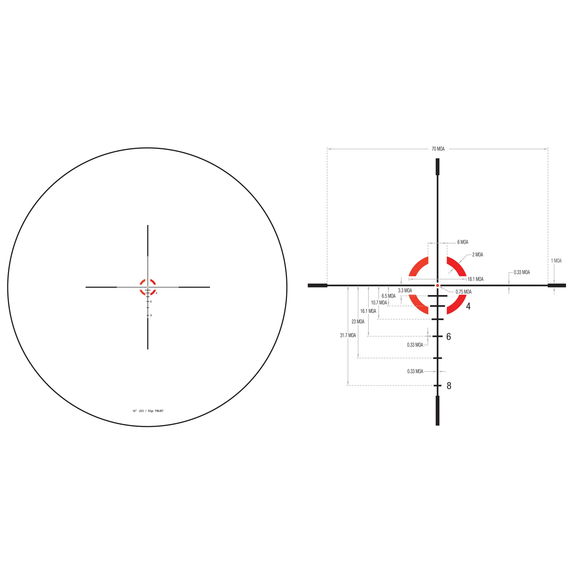 Trijicon Credo 1-4x24mm SFP Riflescope - Red BDC Segmented Circle (.223/55gr) CR424-C-2900013 - Image 4