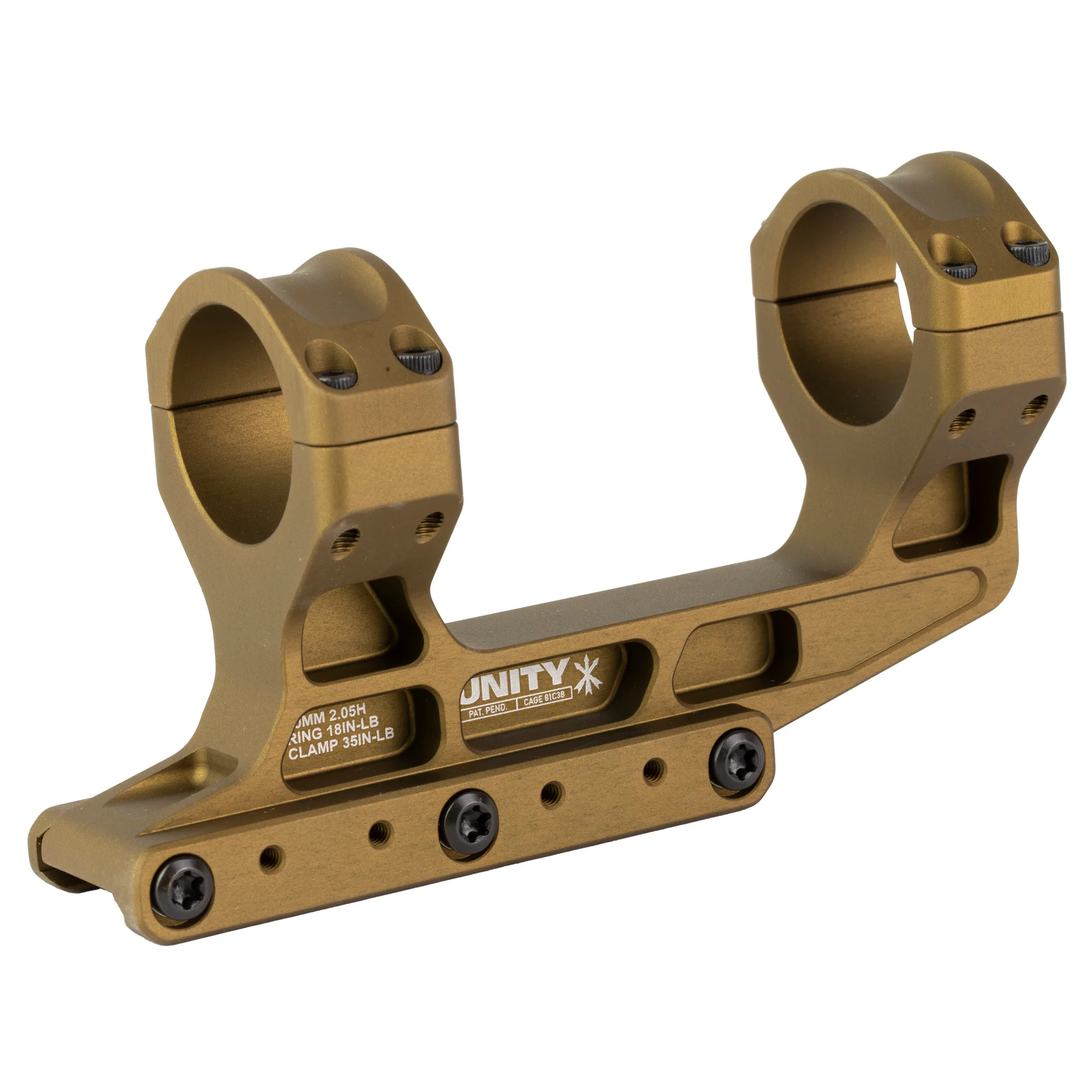 Unity Tactical FAST, 30mm Scope Rings, Flat Dark Earth Anodized - FST-S30205F