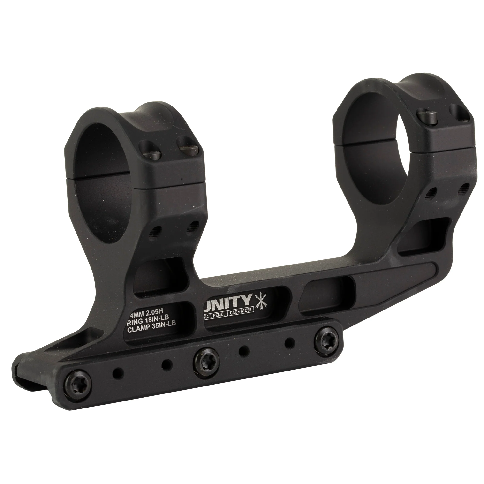 Unity Tactical FAST, 34mm Scope Rings, Black Anodized - FST-S34205B