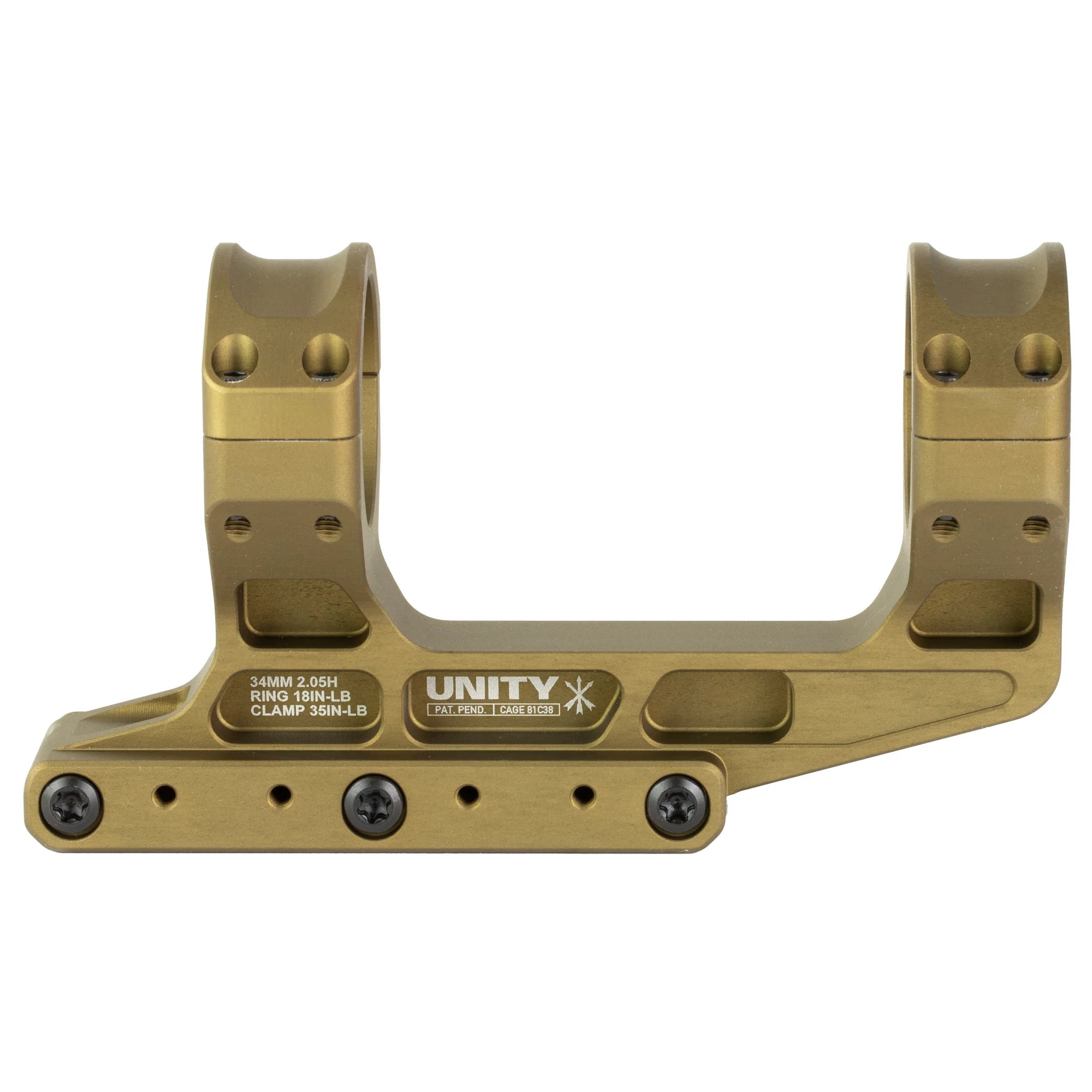 Unity Tactical FAST, 34mm Scope Rings, Flat Dark Earth Anodized - FST-S34205F - Image 3