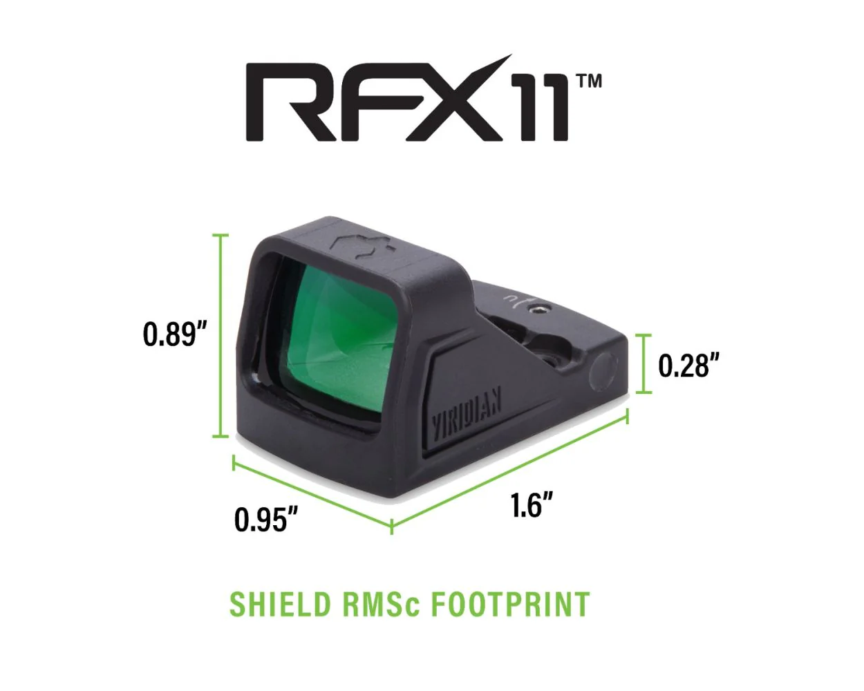 OPEN BOX [LIKE NEW]  Viridian RFX 11 3 MOA Green Dot Sight - RMSc Footprint - High Strength Polymer Housing - Image 5