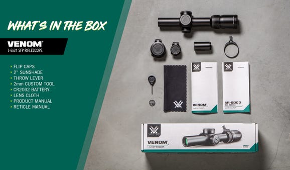 Vortex Venom 1-6X24 SFP Riflescope, 1x-6x Magnification, AR-BDC3 Reticle - VEN-1601 - Image 4